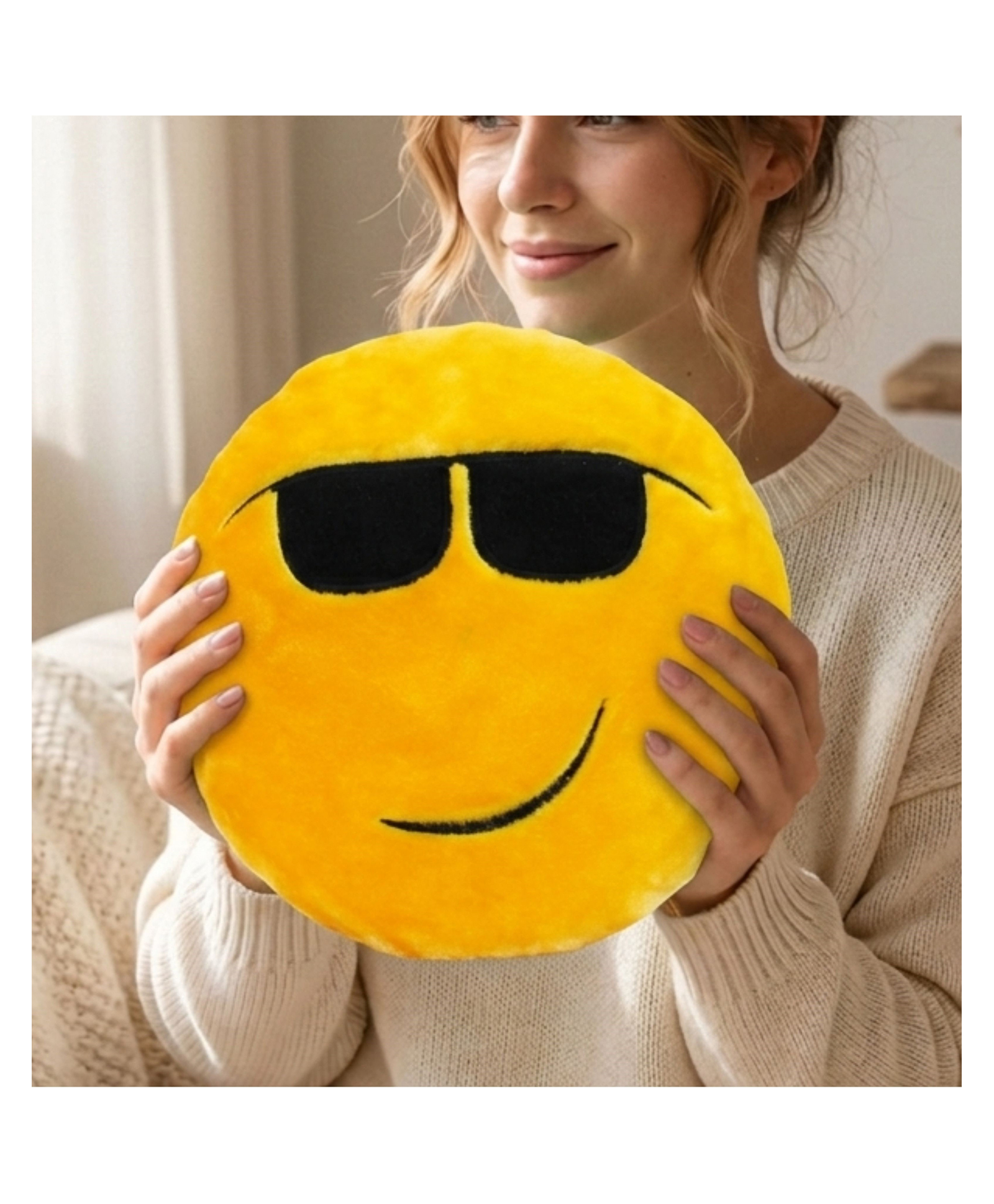 Tickles Height 33 cm Soft Cool Dude Smiley Stuffed Plush Toy For Kids, Home Decor Color: Yellow-image-19