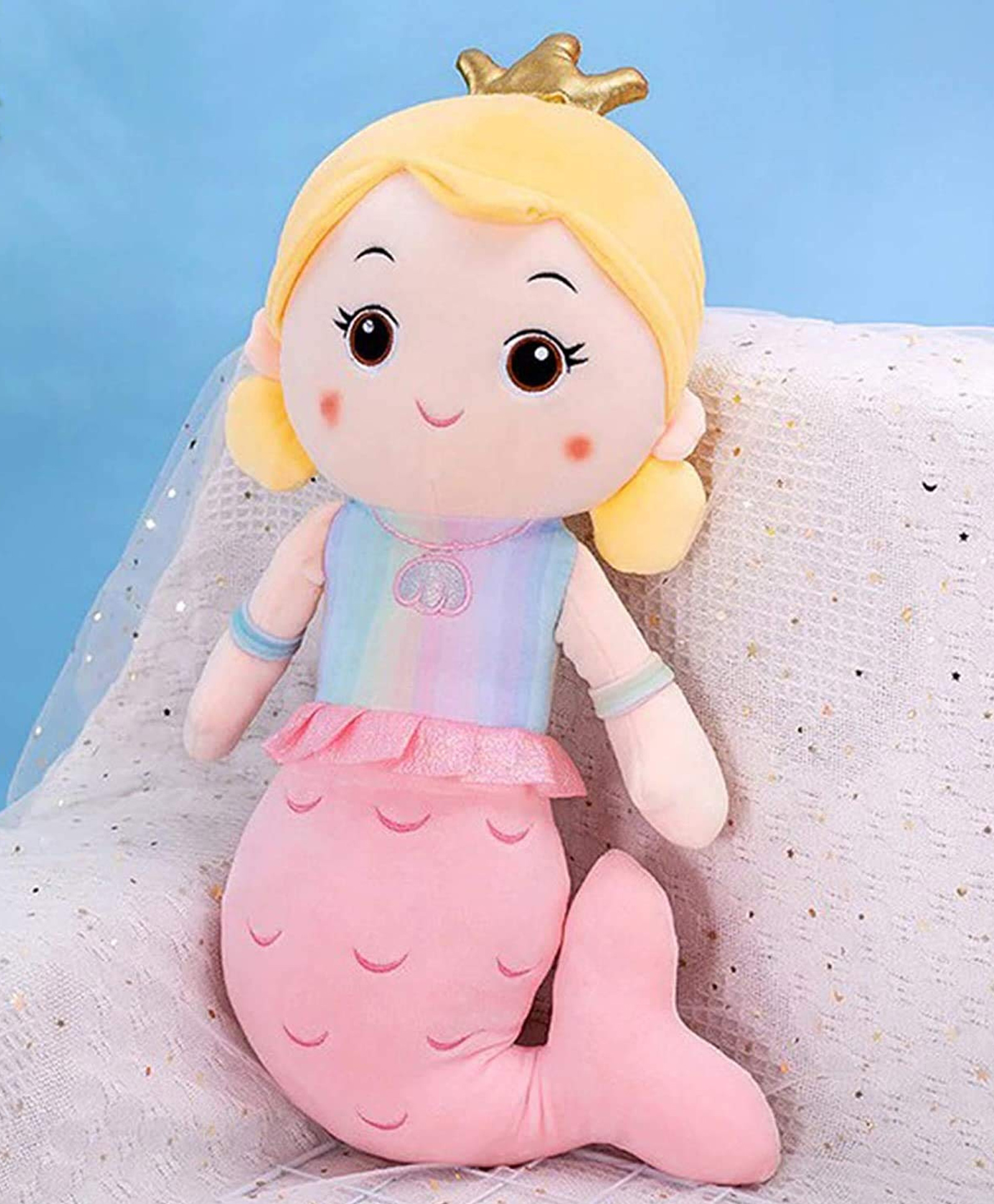 Tickles 60 cm Mermaid Soft Doll Stuffed Plush Animal Toy for Kids Girls Birthday Gifts (Color: Pink)-image-7