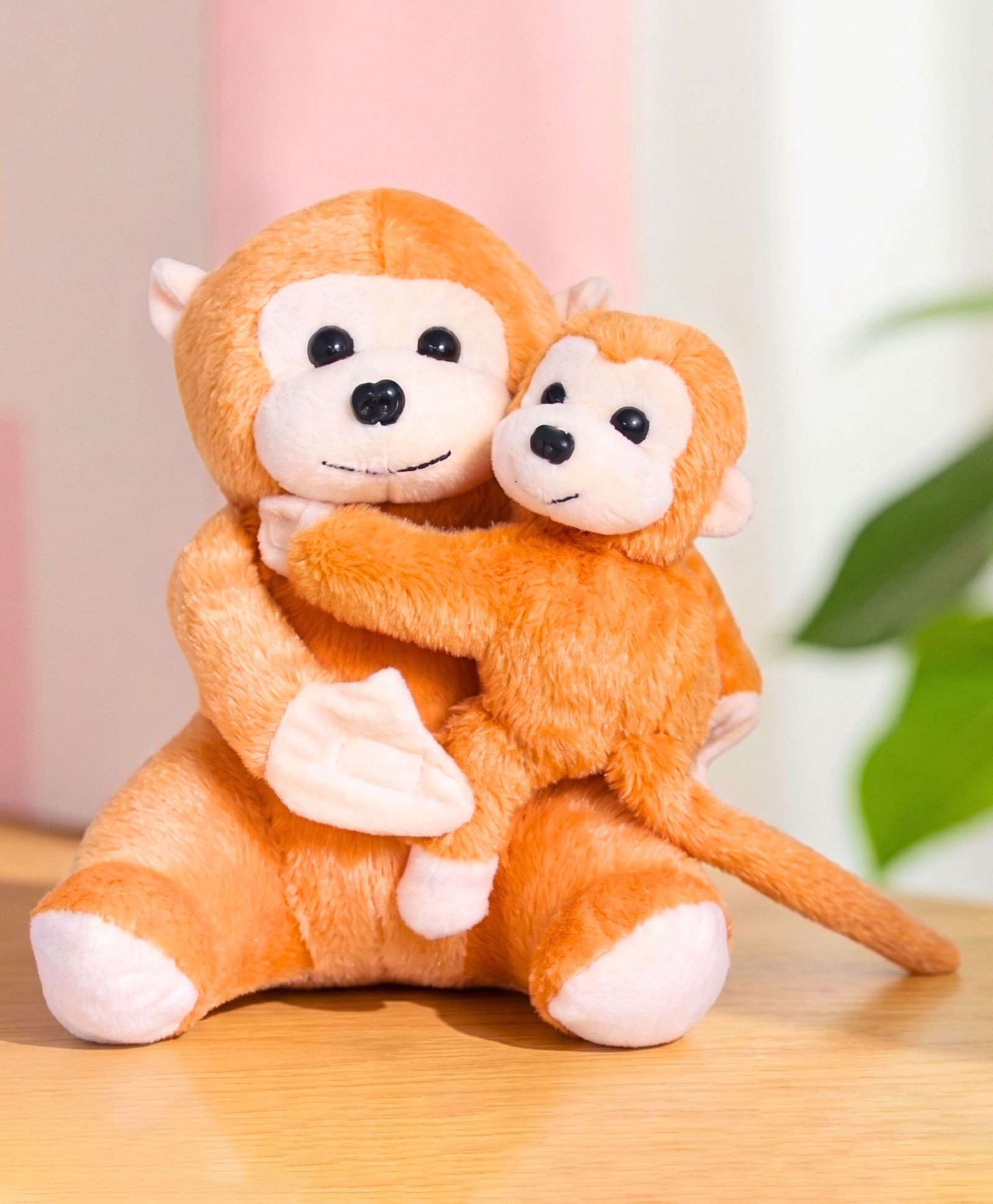 Tickles 28 cm Mother Monkey with Baby Soft Stuffed Animal Plush Toy for Kids Boys & Girls- Brown-image-48