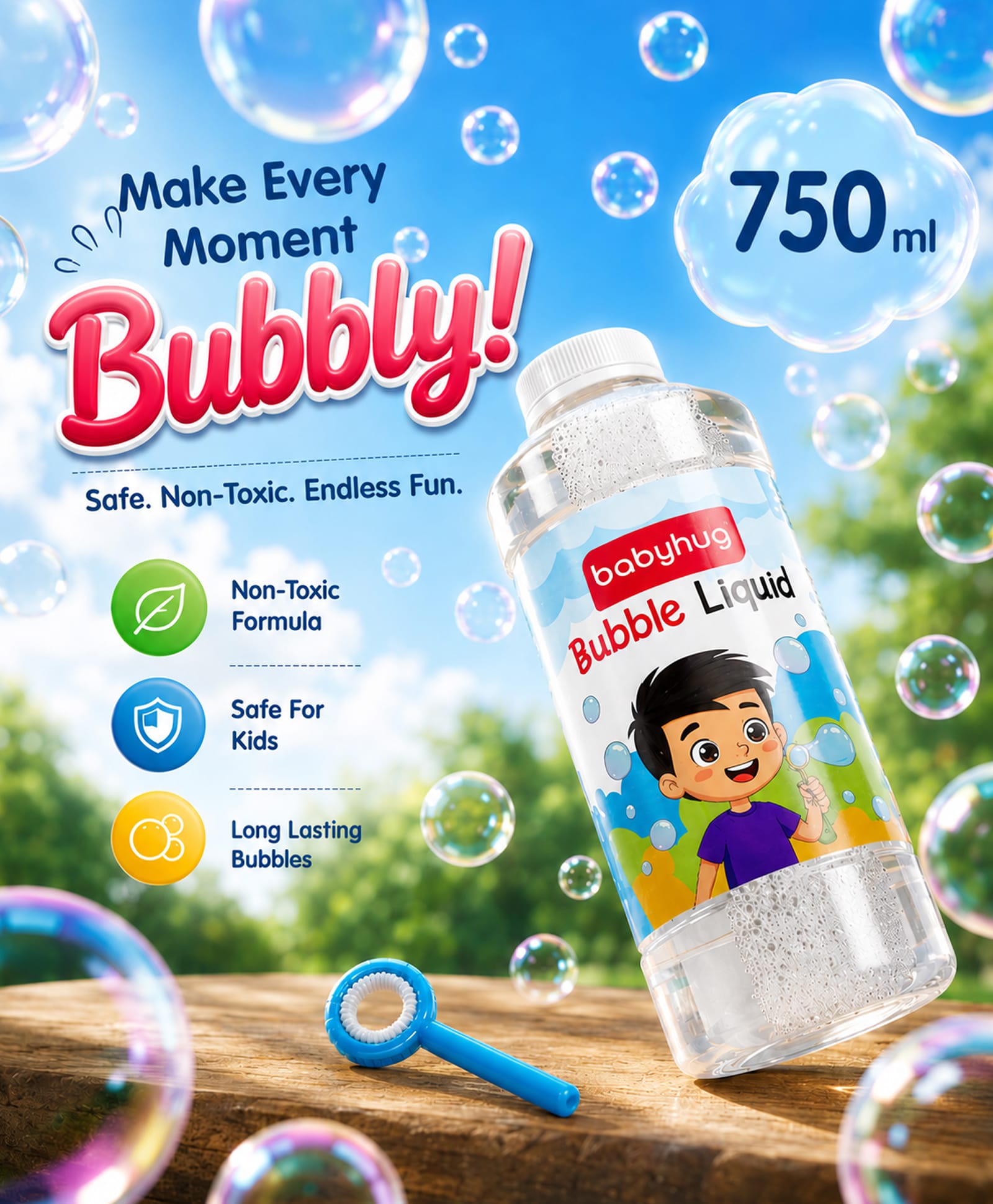 Babyhug Bubble Liquid Solution, Bubble Refill Bottle, Bubble Maker Liquid for Guns - 750 ml| BIS Approved-picture-20