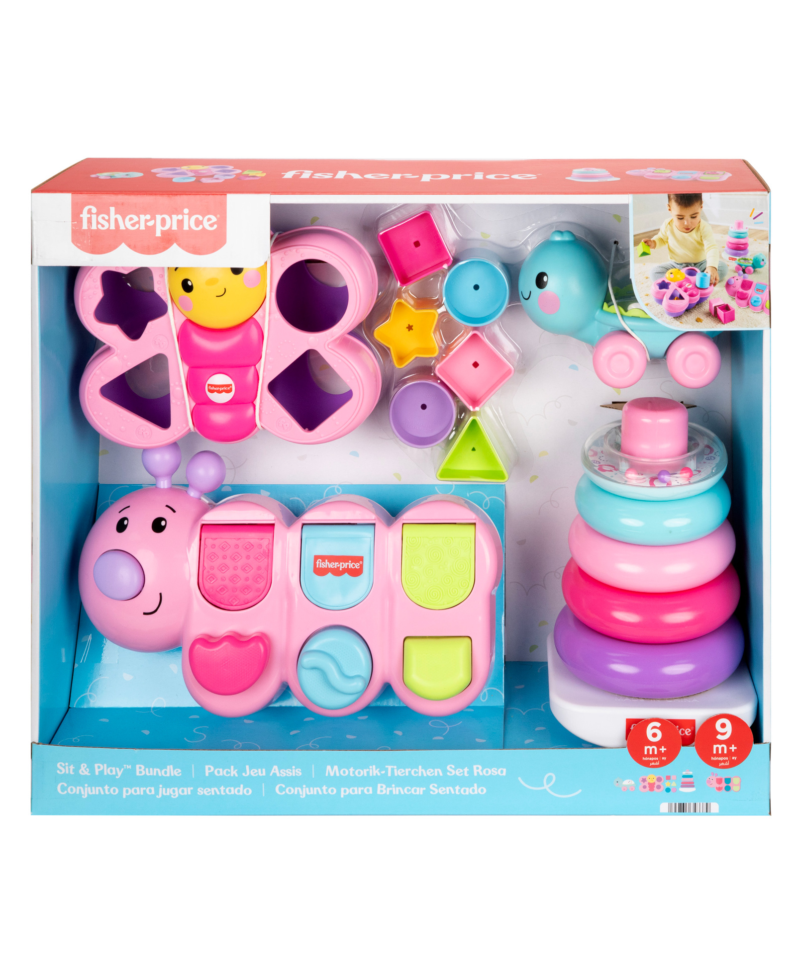 Fisher Price Baby Toys Sit & Play Bundle 4 Developmental Activity Toys for Infants and Toddlers- Multicolor-picture-21