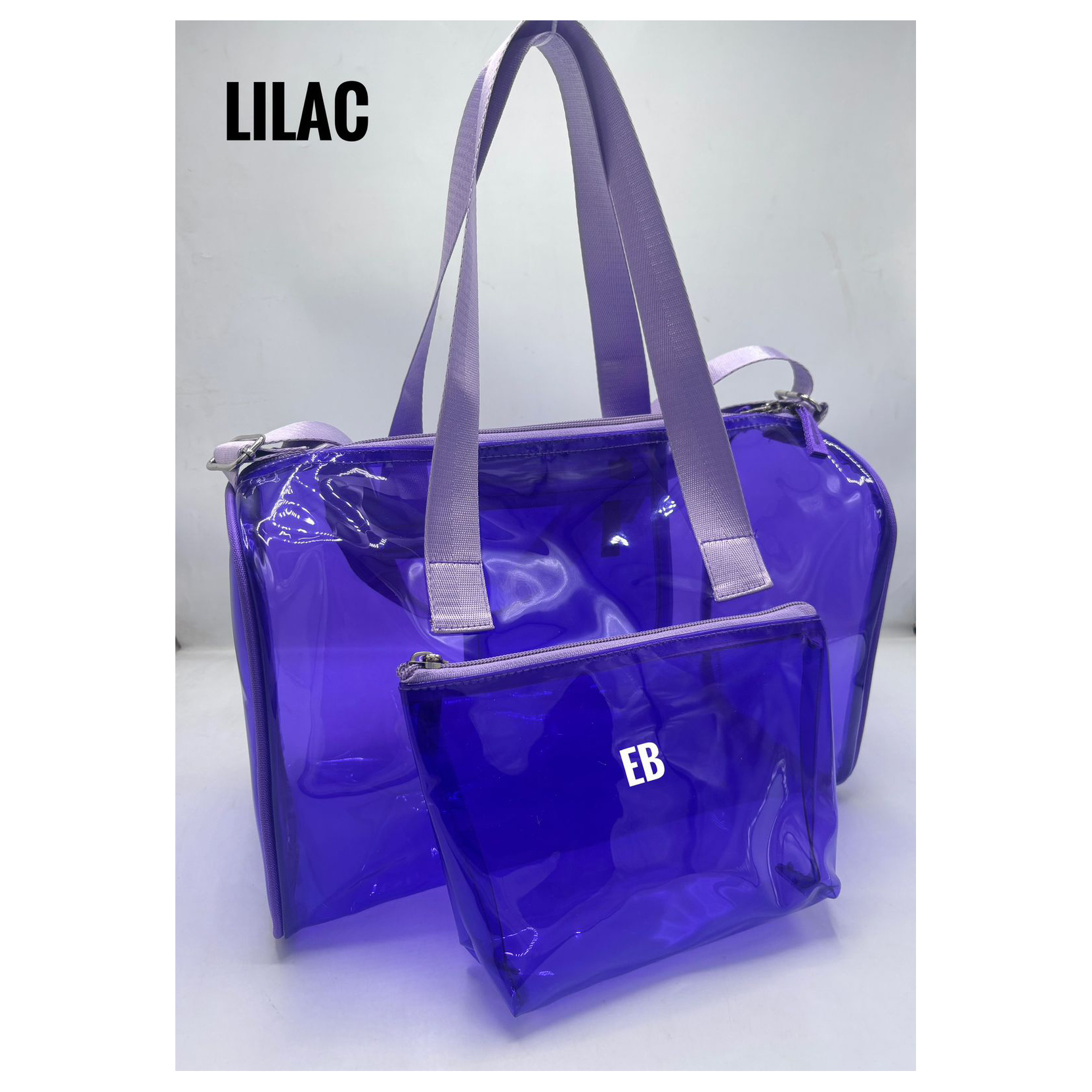 Echo Boomers Purple Translucent PVC Duffle Bag for Kids Premium Adjustable Strap with Pouch, Travel Friendly-image-7