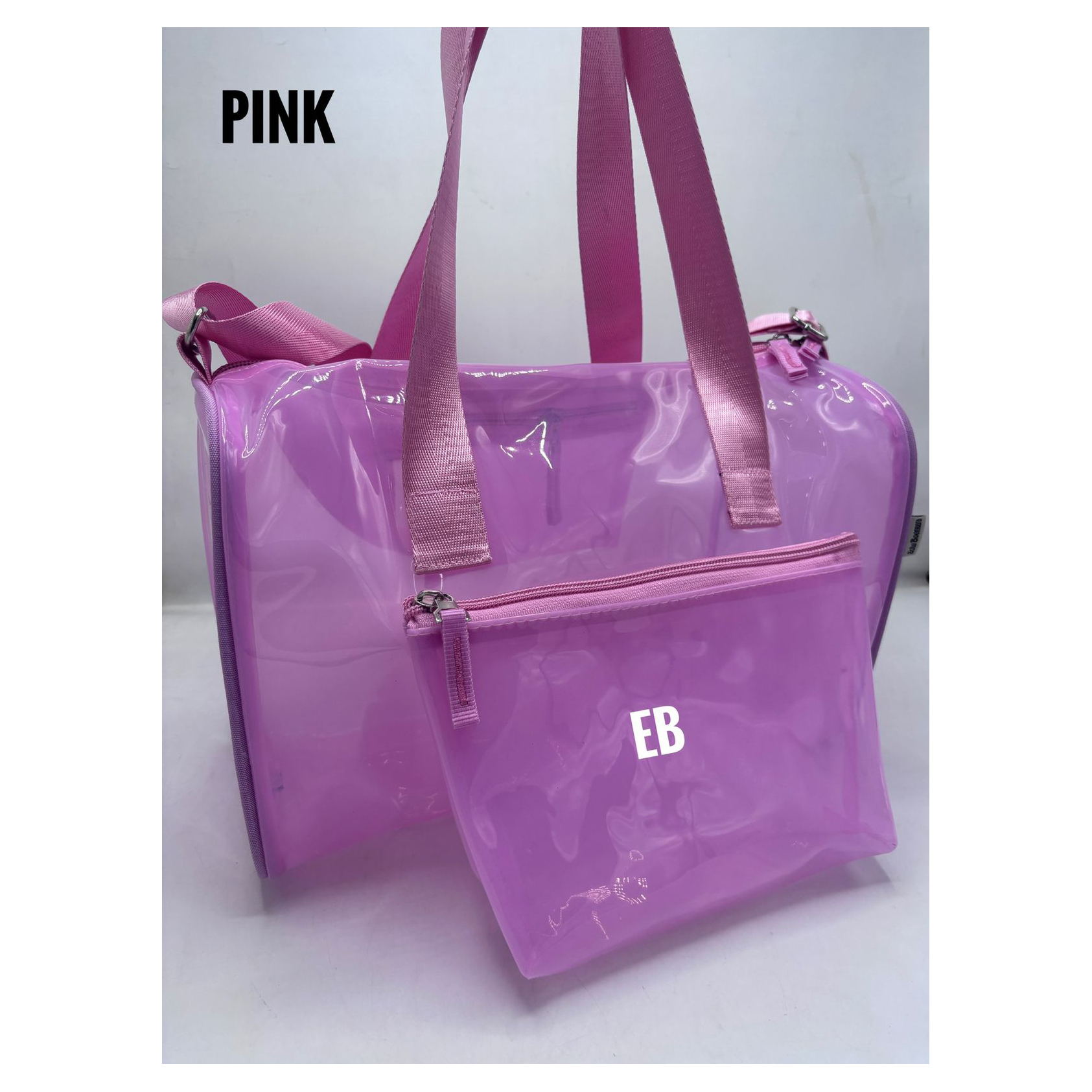 Echo Boomers Pink Translucent PVC Duffle Bag for Kids Premium Adjustable Strap with Pouch, Travel Friendly-picture-18