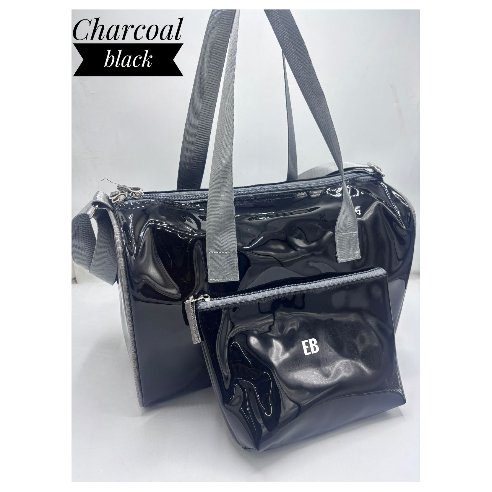 Echo Boomers Charcoal Black Translucent PVC Duffle Bag for Kids Premium Adjustable Strap with Pouch, Travel Friendly-image-3