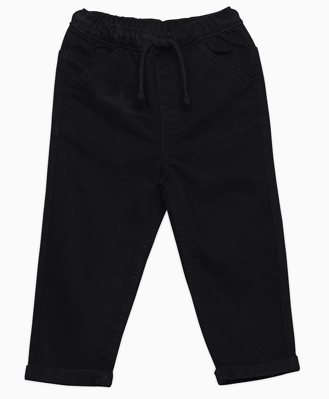 MINI KLUB Cotton Blend Woven Solid Jeans - Black-picture-14
