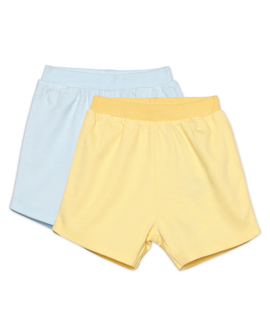 MINI KLUB Cotton Knit Pack Of 2 Solid Shorts - Yellow & Blue-picture-27
