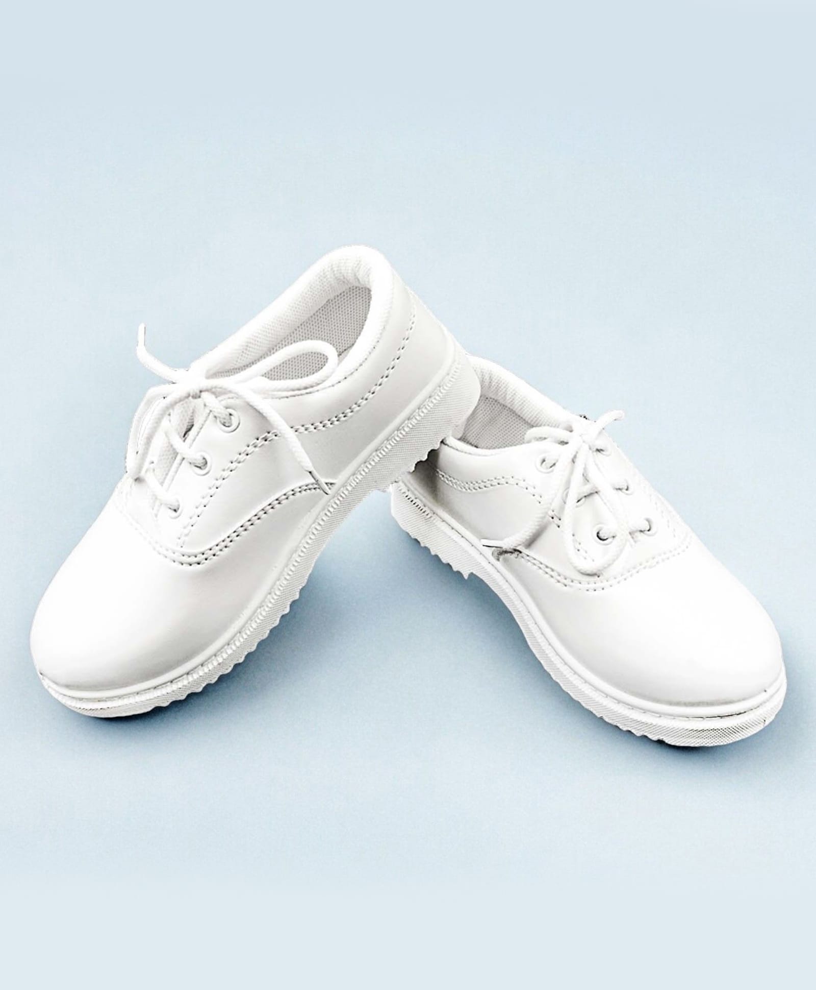 priaansha kids Priansha Kids Solid Lace Up School Shoes - White-picture-30