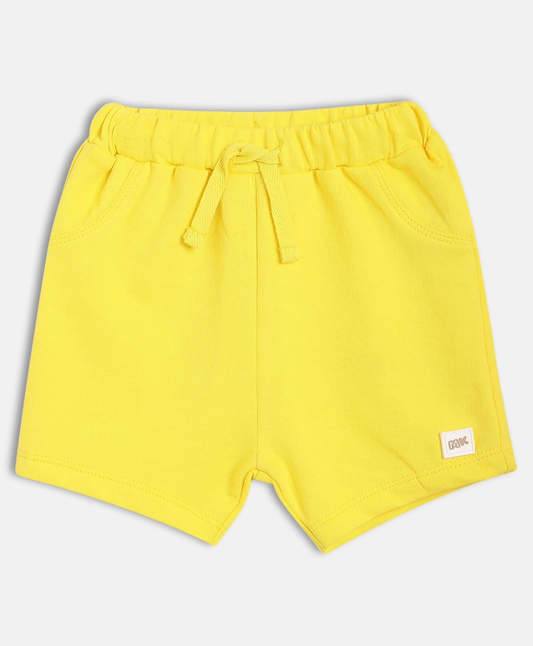 MINI KLUB Cotton Knit Brand Patch Detailed Shorts - Yellow-picture-12
