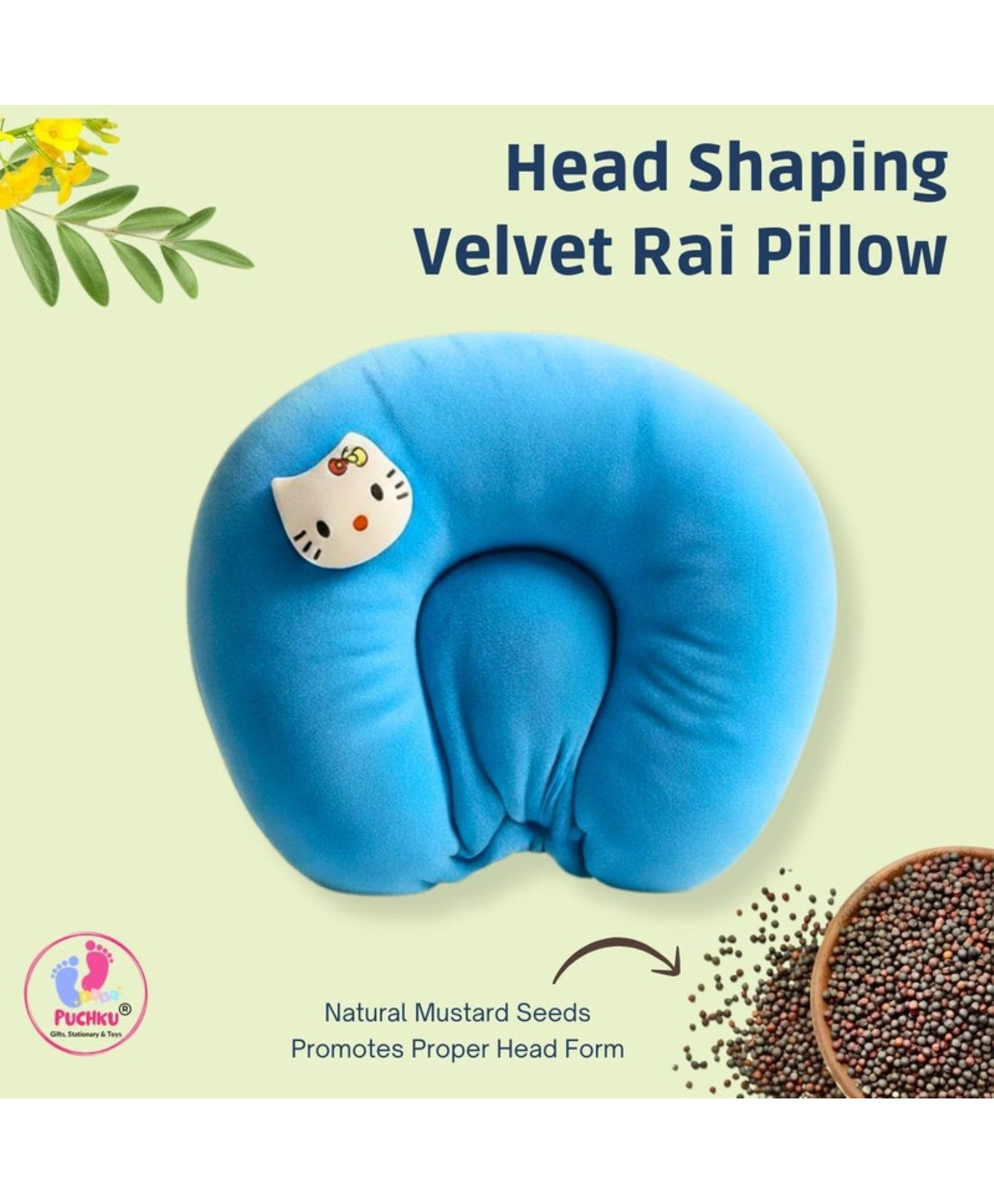 Puchku Mustard Seed Pillow for New Born Baby, Ideal for Round Head Shaping Seed Pillow for 0 to 12 Months Babies (Grey )-picture-27