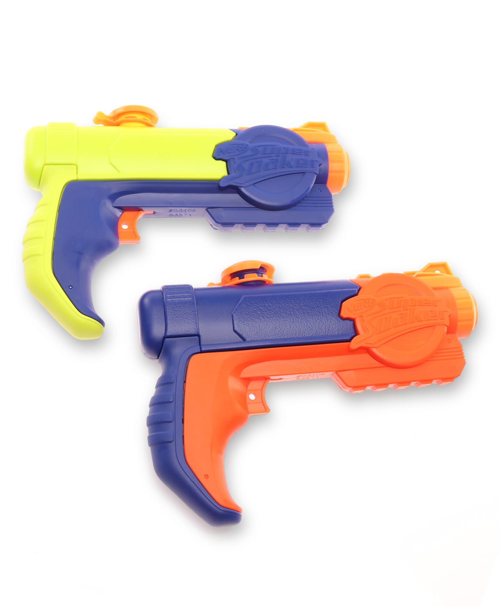 Nerf Foam Dart Blaster Compact Piranha Style Set 2 Pack - Orange & Blue-picture-1