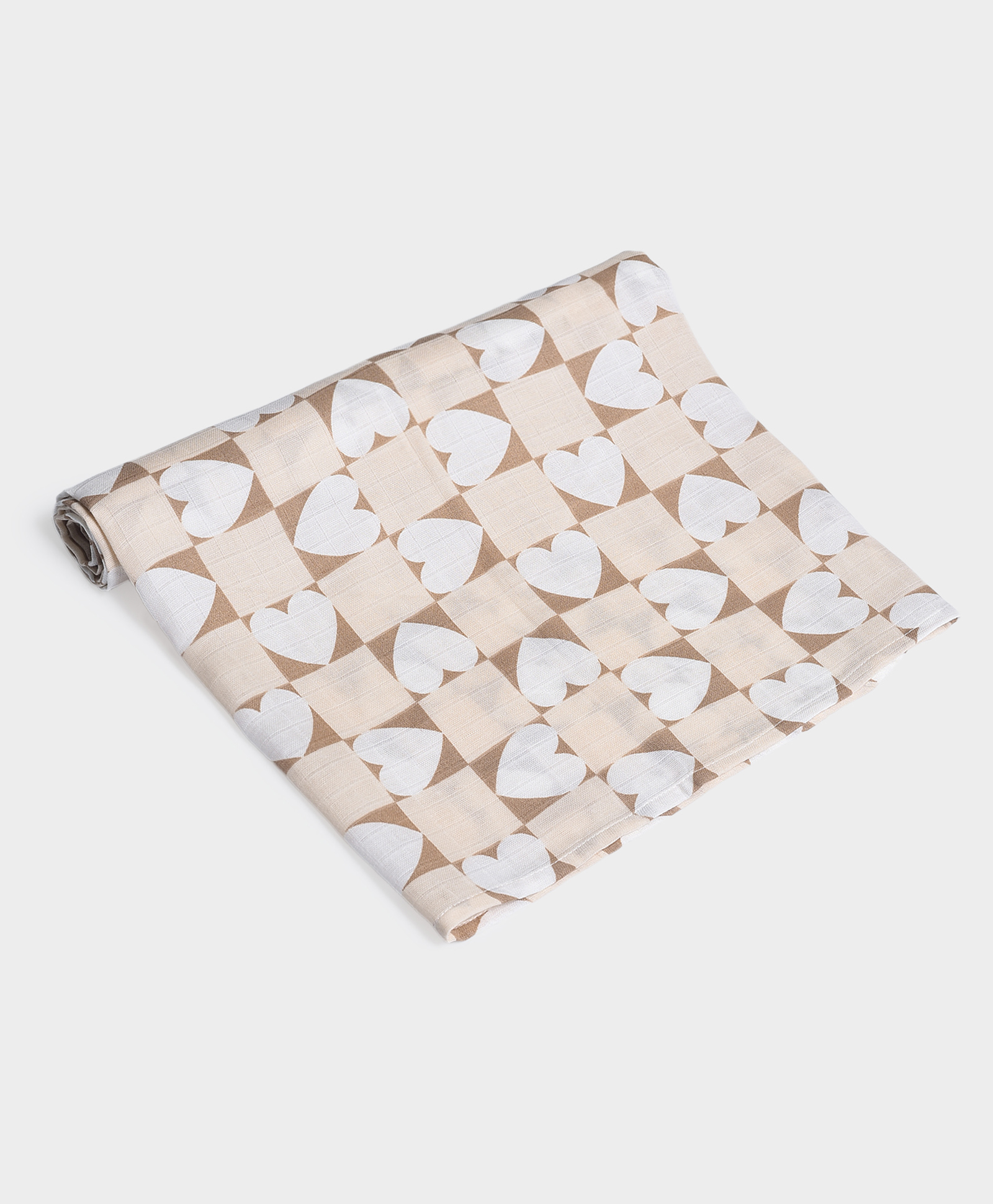 Mi Arcus 100% Cotton Heart Design Muslin Wrap - Brown-picture-21