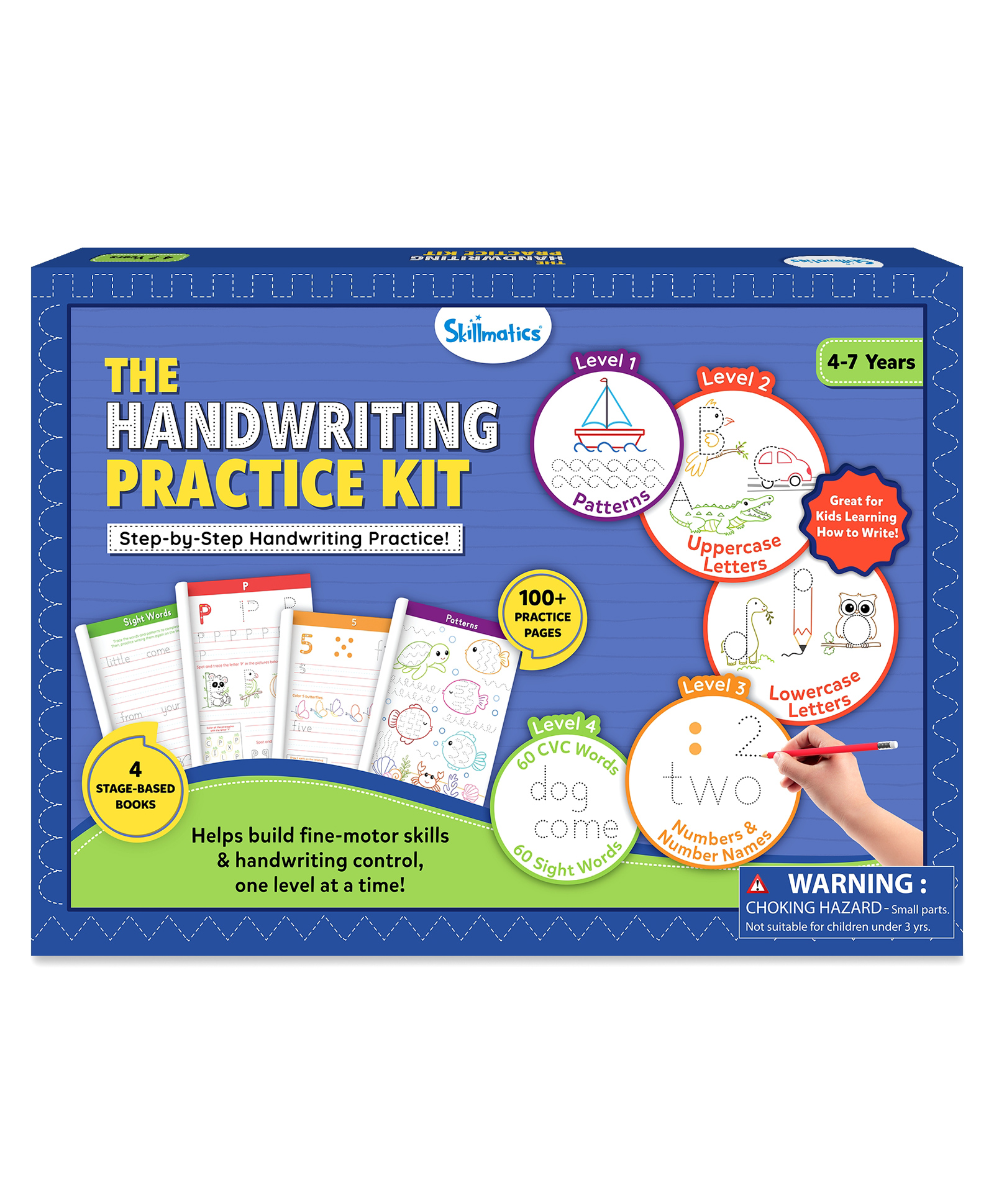 Skillmatics Handwriting Practice Kit 4 Stage-Based Writing Workbooks with Pencils & Eraser, Learn Patterns, Letters, Numbers, Words, Preschool Learning Set, Gift for Kids - English-image-34