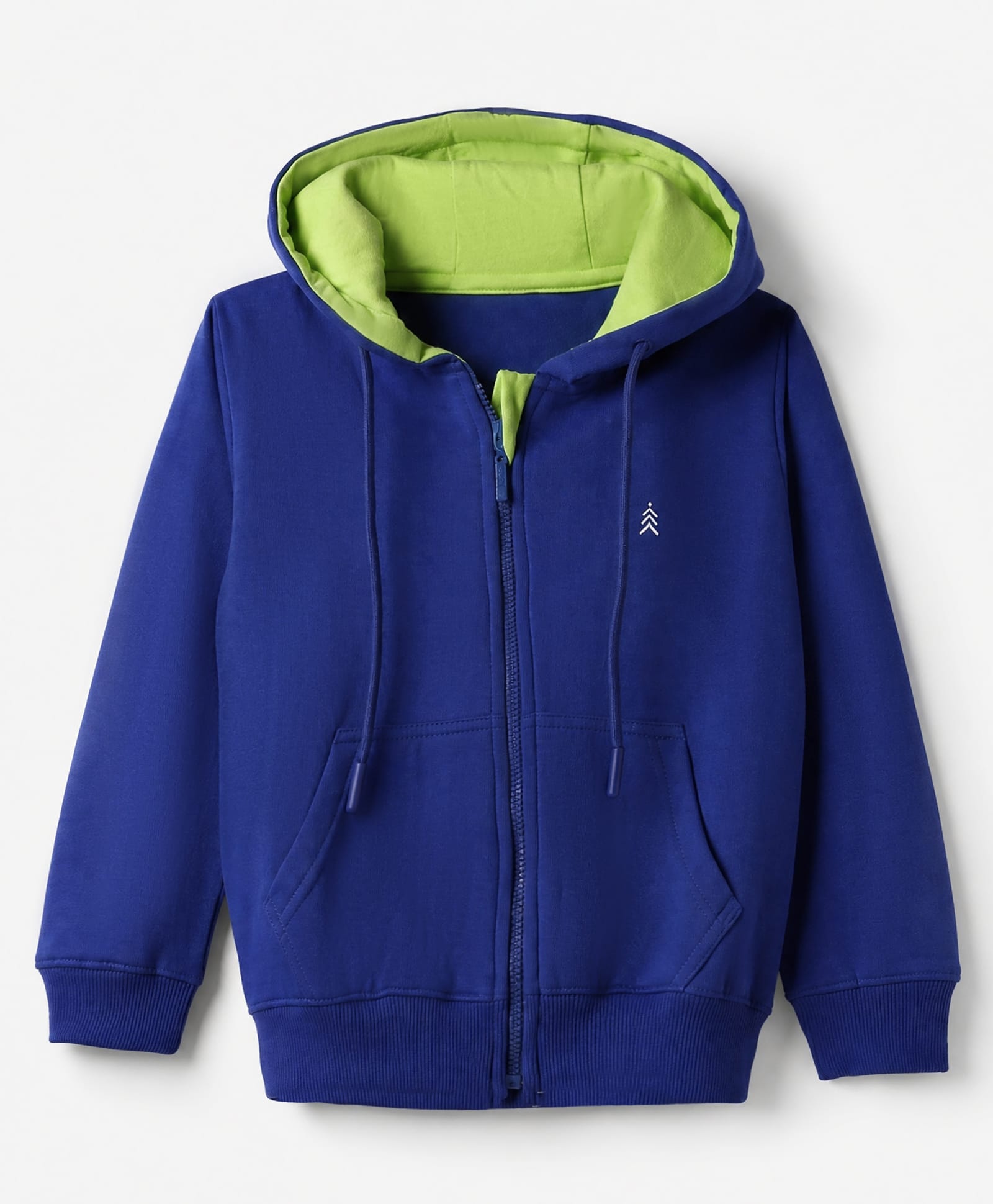 Pine Kids Cotton Knit Jacket with Full Sleeves and Kangaroo Pockets in Navy Blue for 4-5 Years-picture-32
