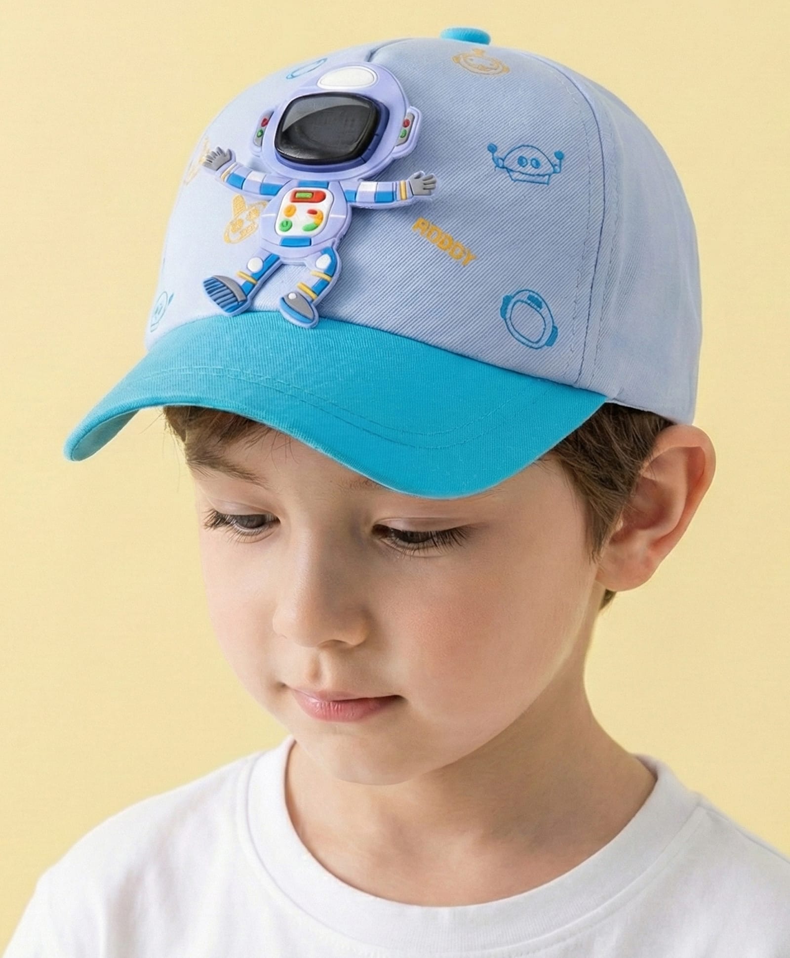 Vritraz Woven Robot Applique Detailed Baseball Cap - Turquoise - Circumference 52 - 56 Cm-image-9