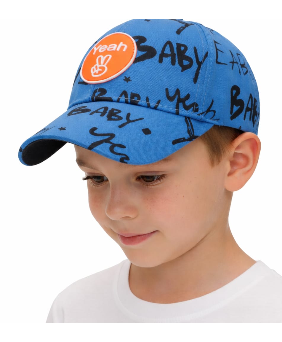 Vritraz Typography Printed & Peace Sign Badge Detailed Baseball Cap - Blue - Circumference - 52 - 56 Cms-image-23