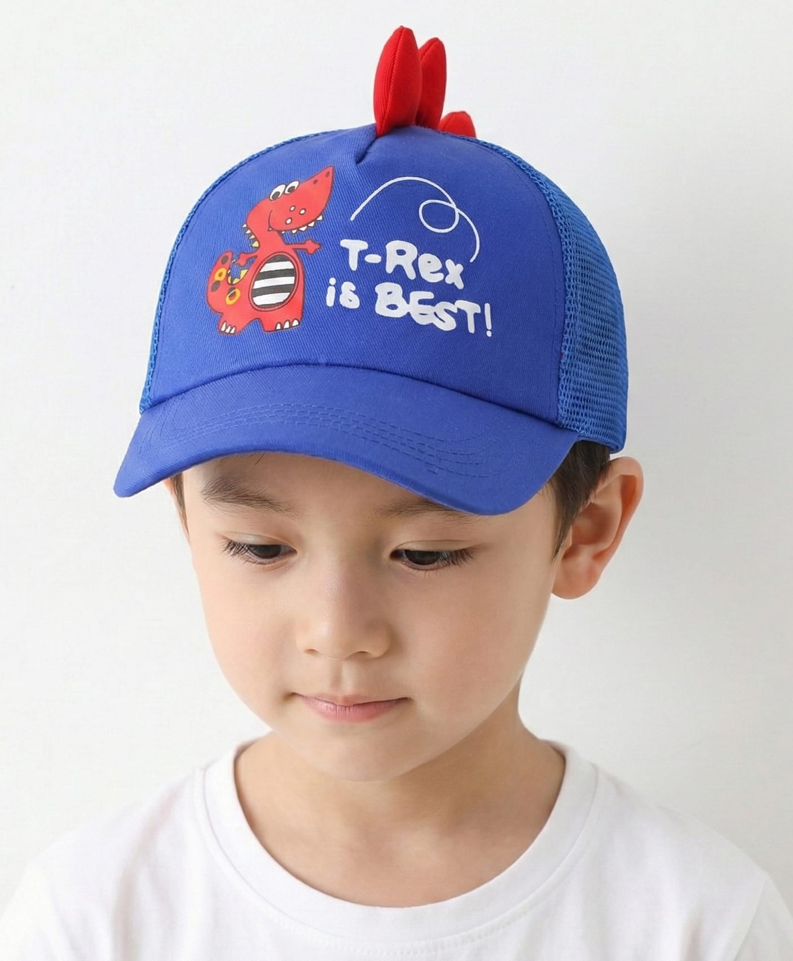 Vritraz Tyrannosaurus Rex Printed & Spine Applique Detailed Baseball Cap - Blue - Circumference - 52 - 56 Cms-image-18