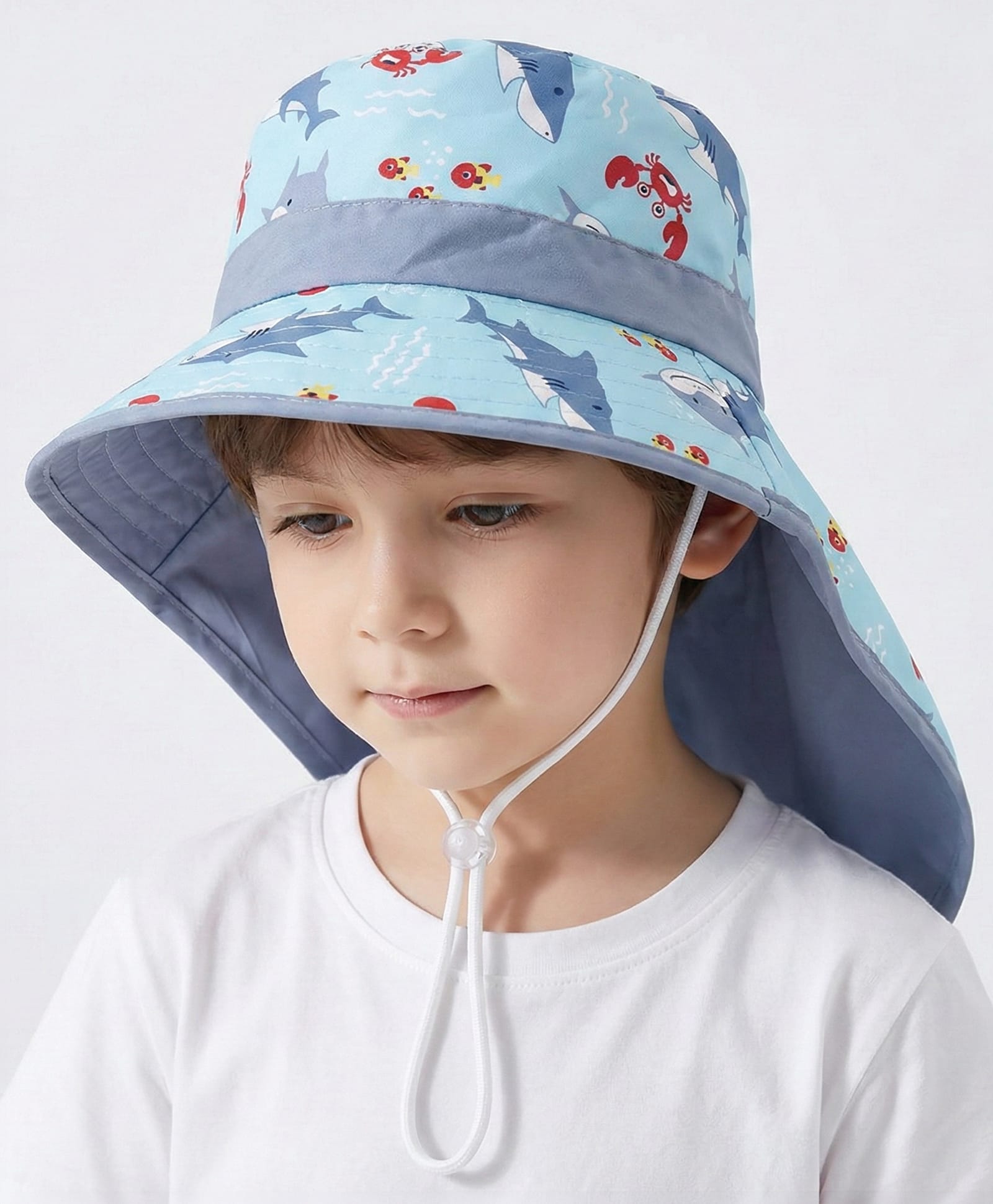 Vritraz Sea Life Printed Bucket Hat - Sky Blue - Circumference 52 - 56 Cm-picture-16