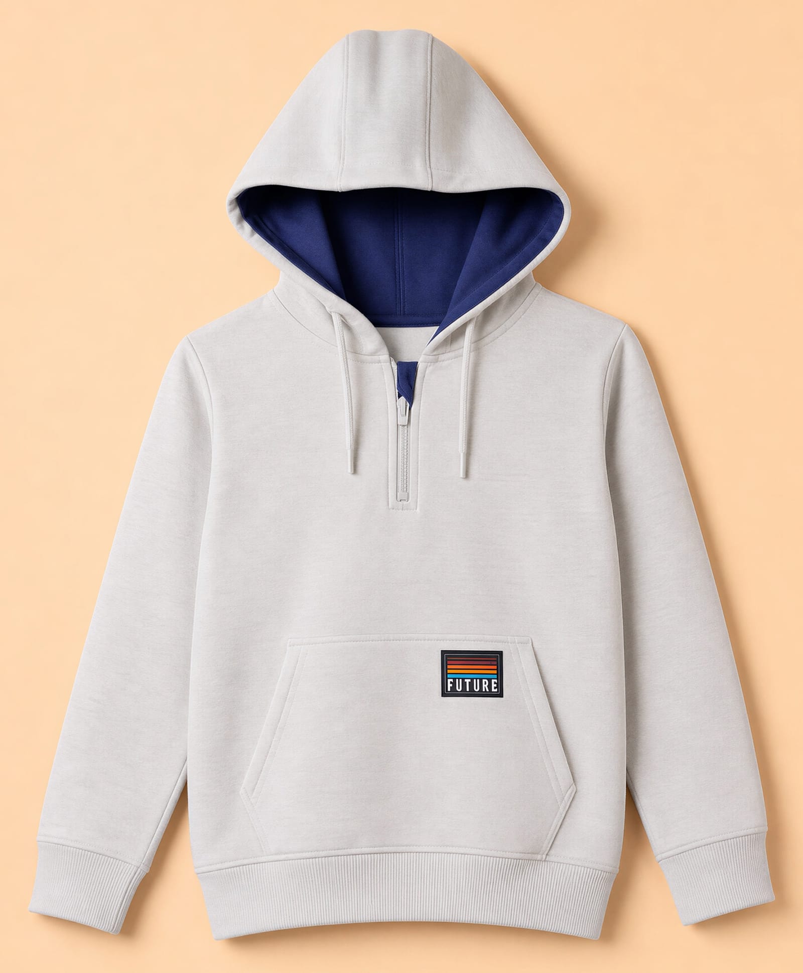 Pine Kids Cotton Knit Hoodie with Full Sleeves and Future Print in Grey for 6-7 Years-image-47