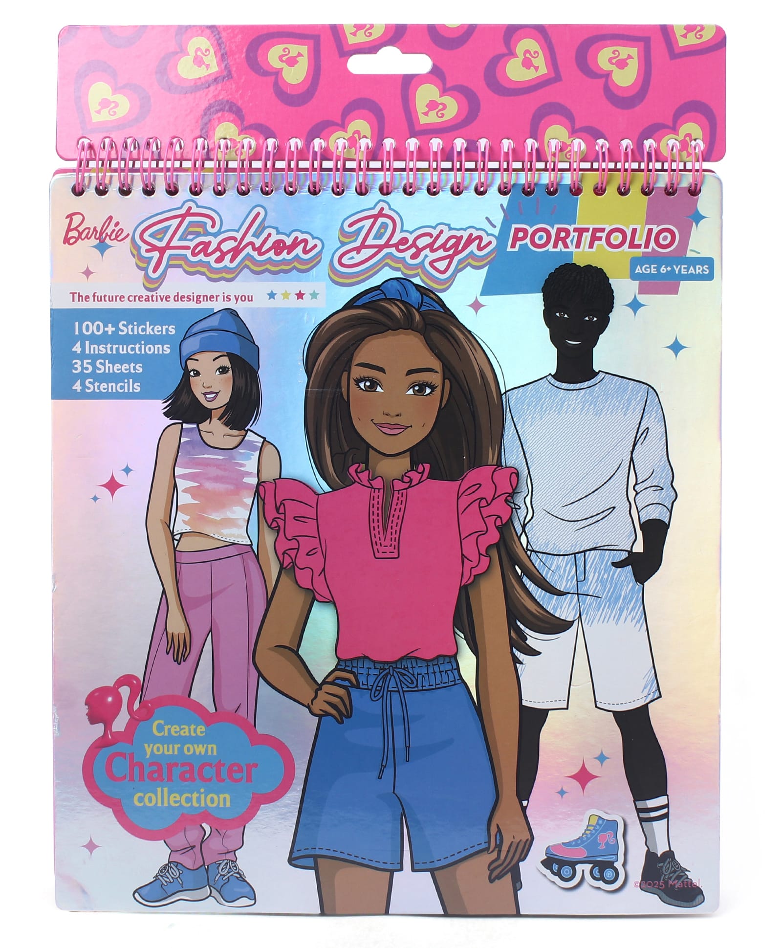 Barbie Fashion Design Portfolio 100+ Sticker & Stencil Activity Book With Instruction Pages - Multicolor-image-31