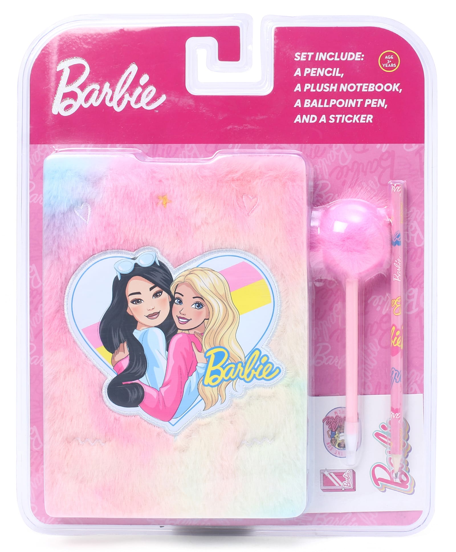 Barbie Stationery Set Plush Notebook Kit with Pencil, Pen & Sticker - Multicolor-image-27