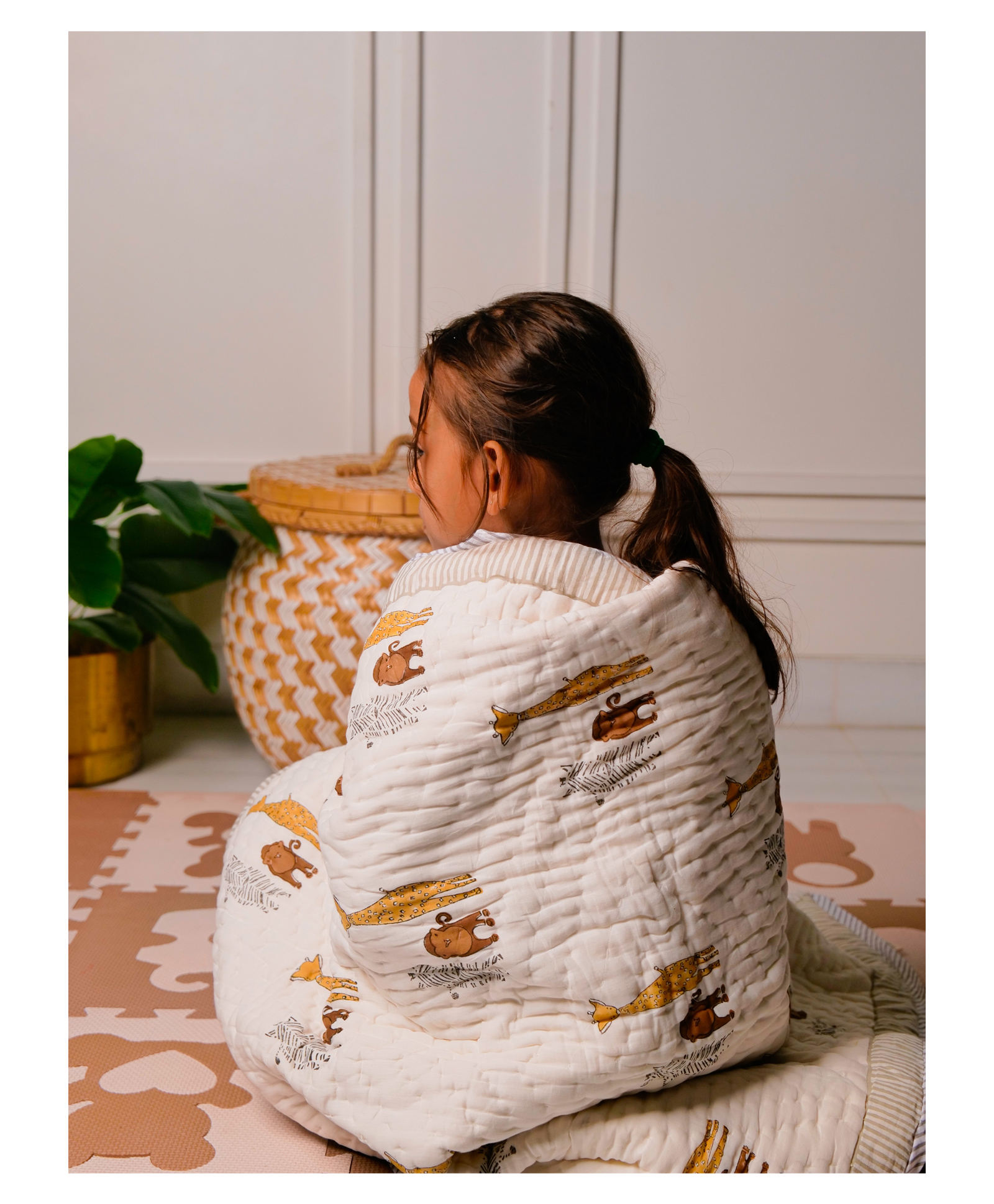 Torii Wild Life Mulmul Quilt - Off white-picture-25