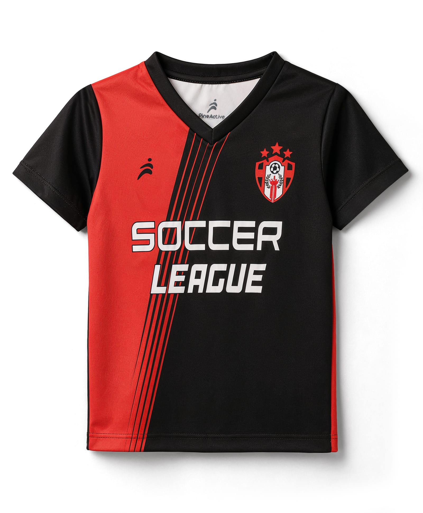 Pine Active Knit Half Sleeves T-Shirt With Text Print - Red & Black-image-49