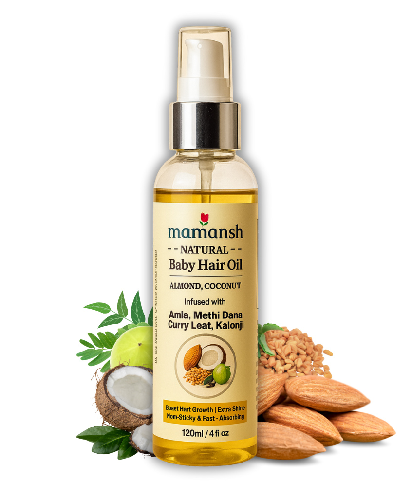 Mamansh Natural Baby Hair Oil | 14-Oil Blend for Hair Growth, Softness & Natural Shine | Gentle & Baby-Safe | 120 ml-picture-10