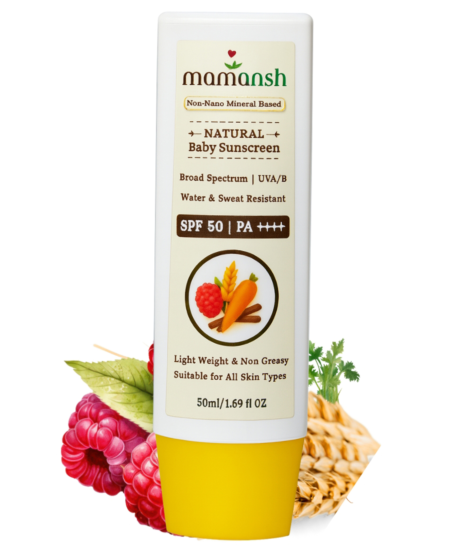 Mamansh Natural Baby Sunscreen, SPF 50 PA++++ | Mineral Based, Broad Spectrum | Baby & Kids Safe | No White Cast, Water Resistant, 50ml-picture-12