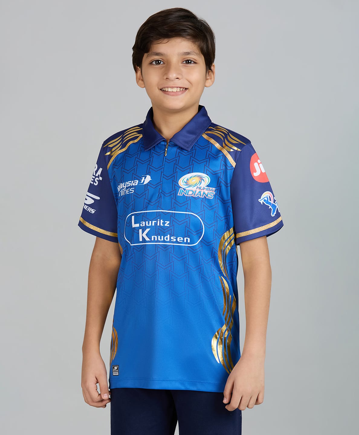 Skechers Woven Half Sleeves MI IPL Kid's Jersey - Royal Blue-picture-18