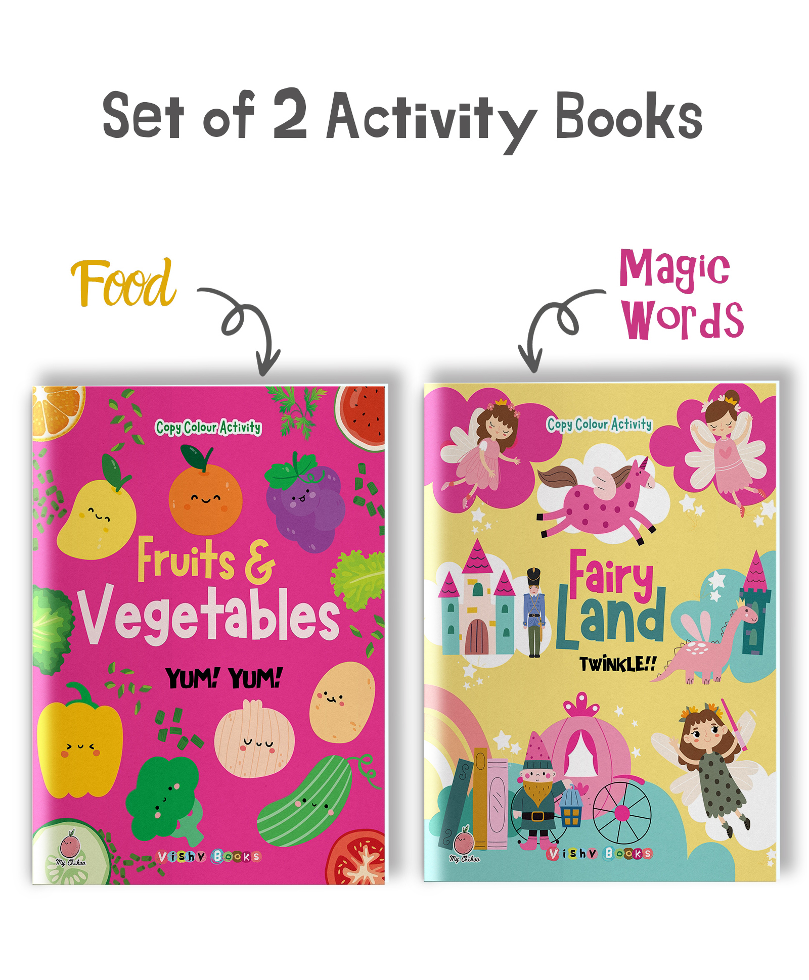 Copy Colour Activity Fairy Land and Fruits & Vegetables Combo Shrink Wrap Activity Book - English-image-13