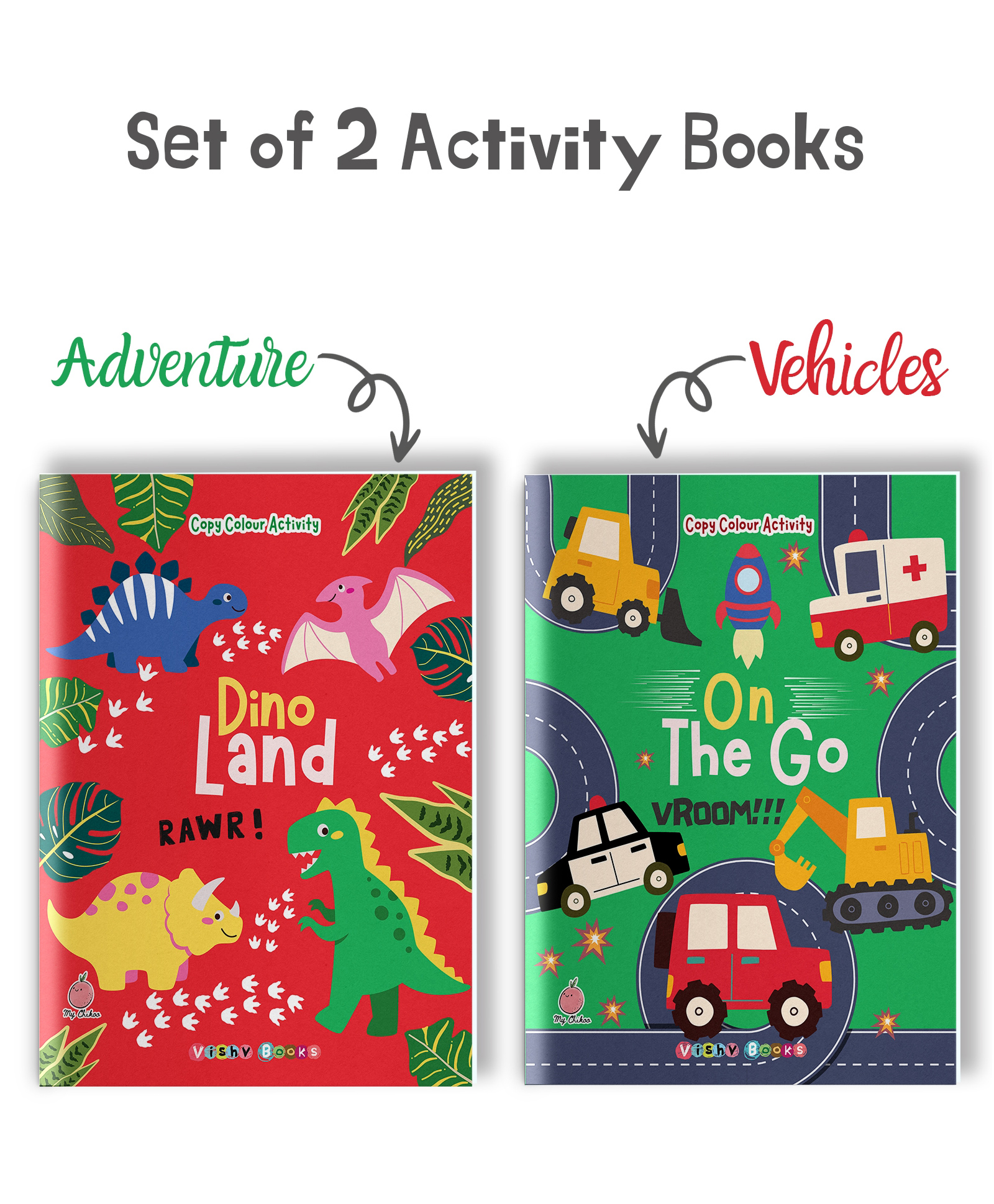 vishv books Copy Colour Activity Dino Land and On The Go Combo Shrink Wrap Activity Book -English-picture-22