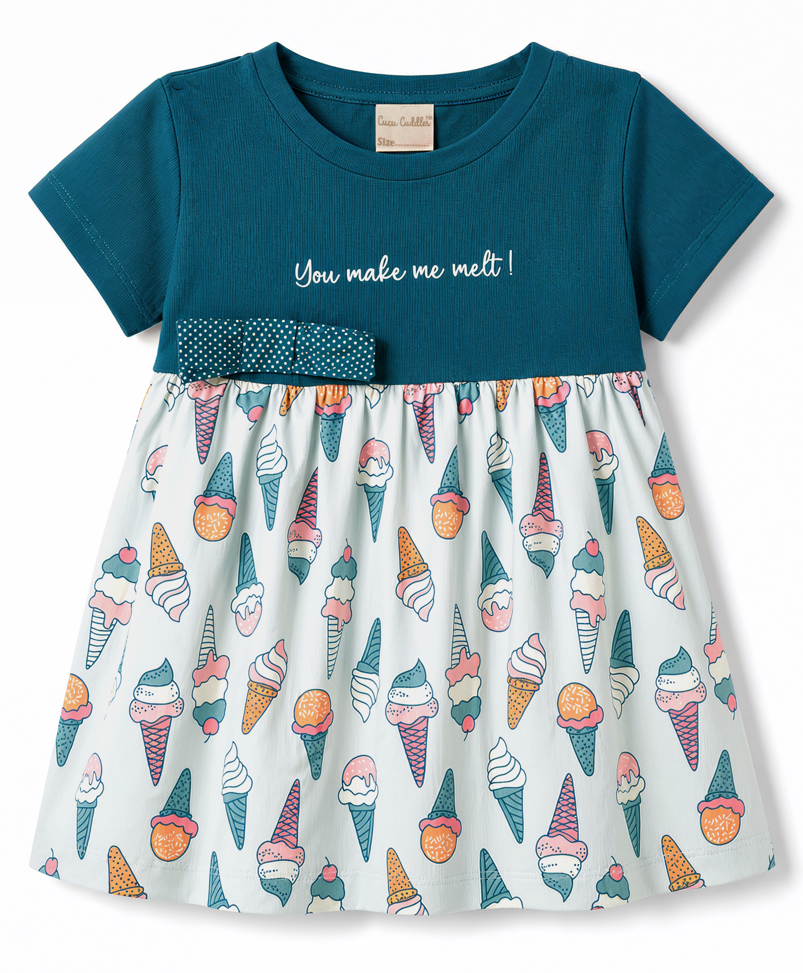 CUCUMBER Cotton Knit One Piece Dresses/Frocks Half Sleeves Interlock L Multi Color 12-18 Months-image-9