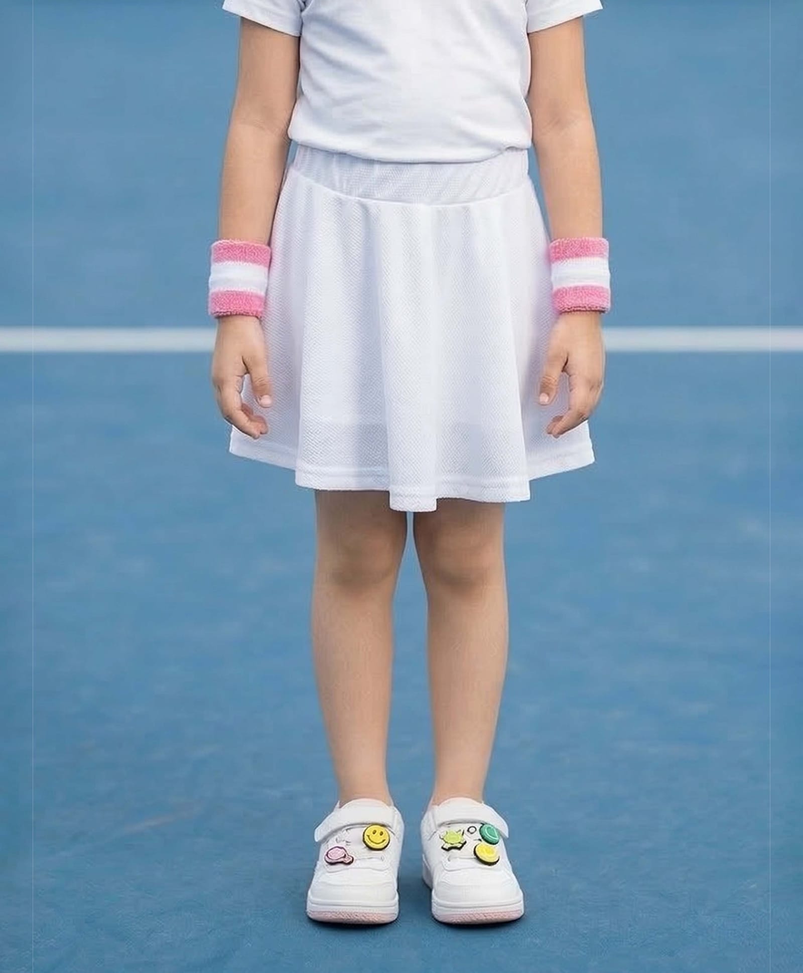 Kiddopanti Knit Solid Skorts - White-picture-17