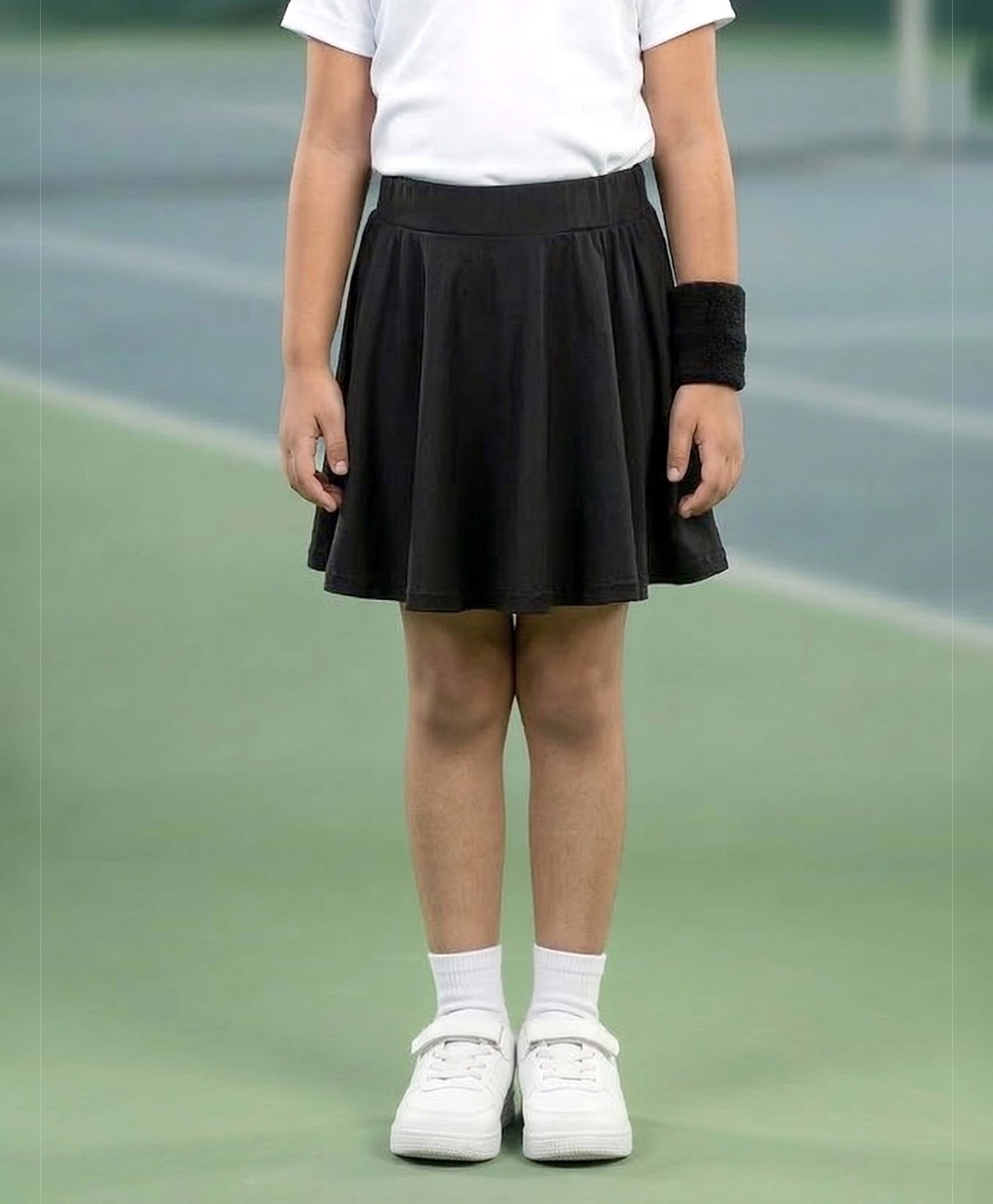 Kiddopanti Knit Solid Skorts - Black-picture-24