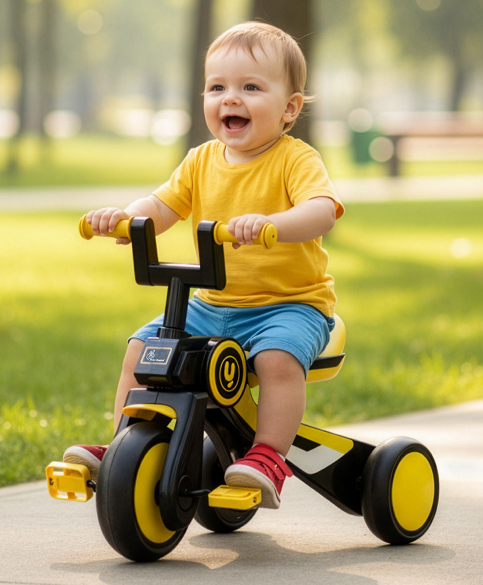 R for Rabbit TinyToes Y-Ace GlidePro Baby Tricycle Anti-Slip Grip with Comfort Seat - Yellow & Black-picture-23
