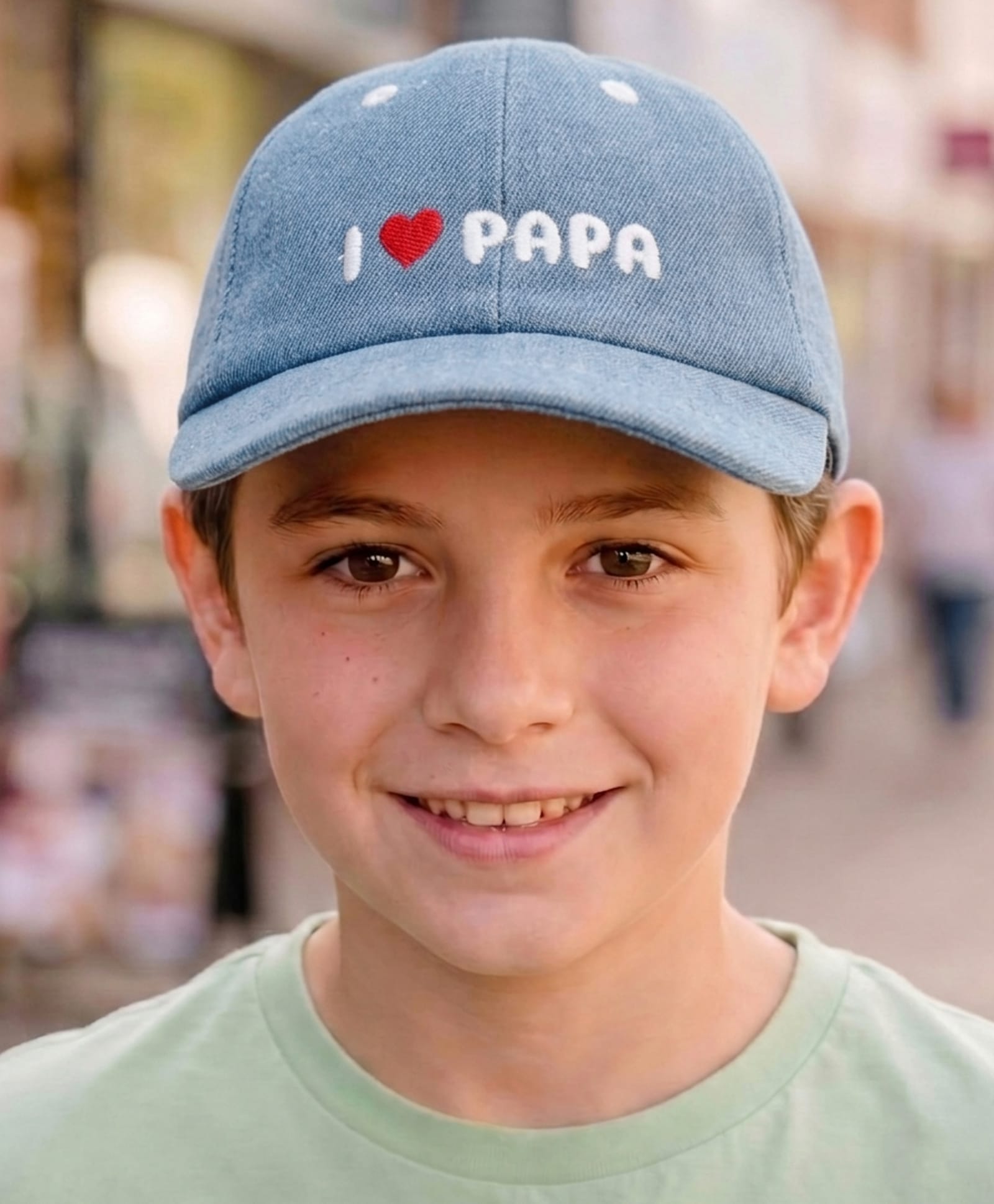 Babyhug Denim Woven Baseball Cap With Text Embroidery Light Blue - Diameter 17 cm-picture-14