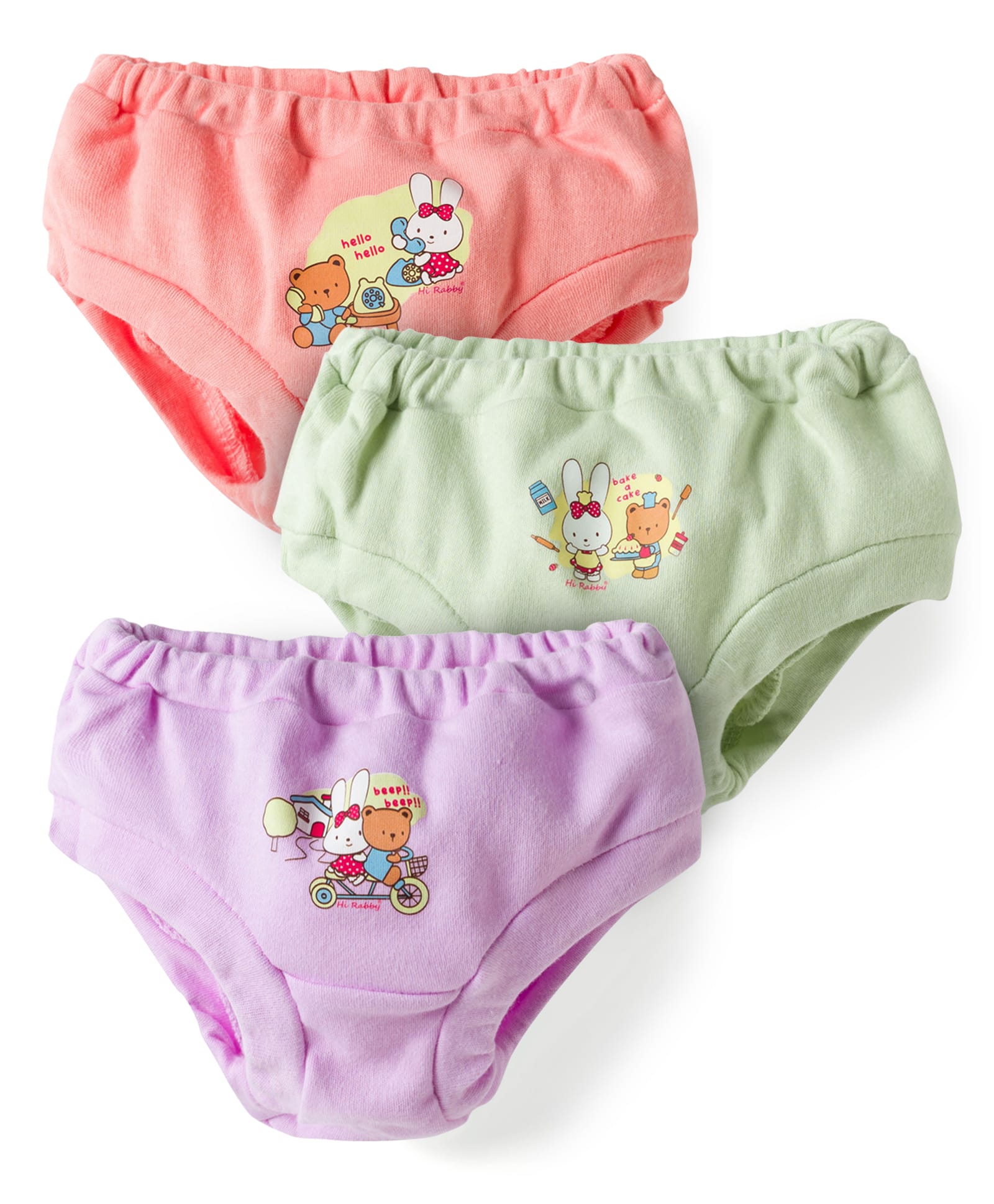 Simply Interlock Knit Panties with Animal Print Pack of 3 - Lilac Peach & Light Green-image-26