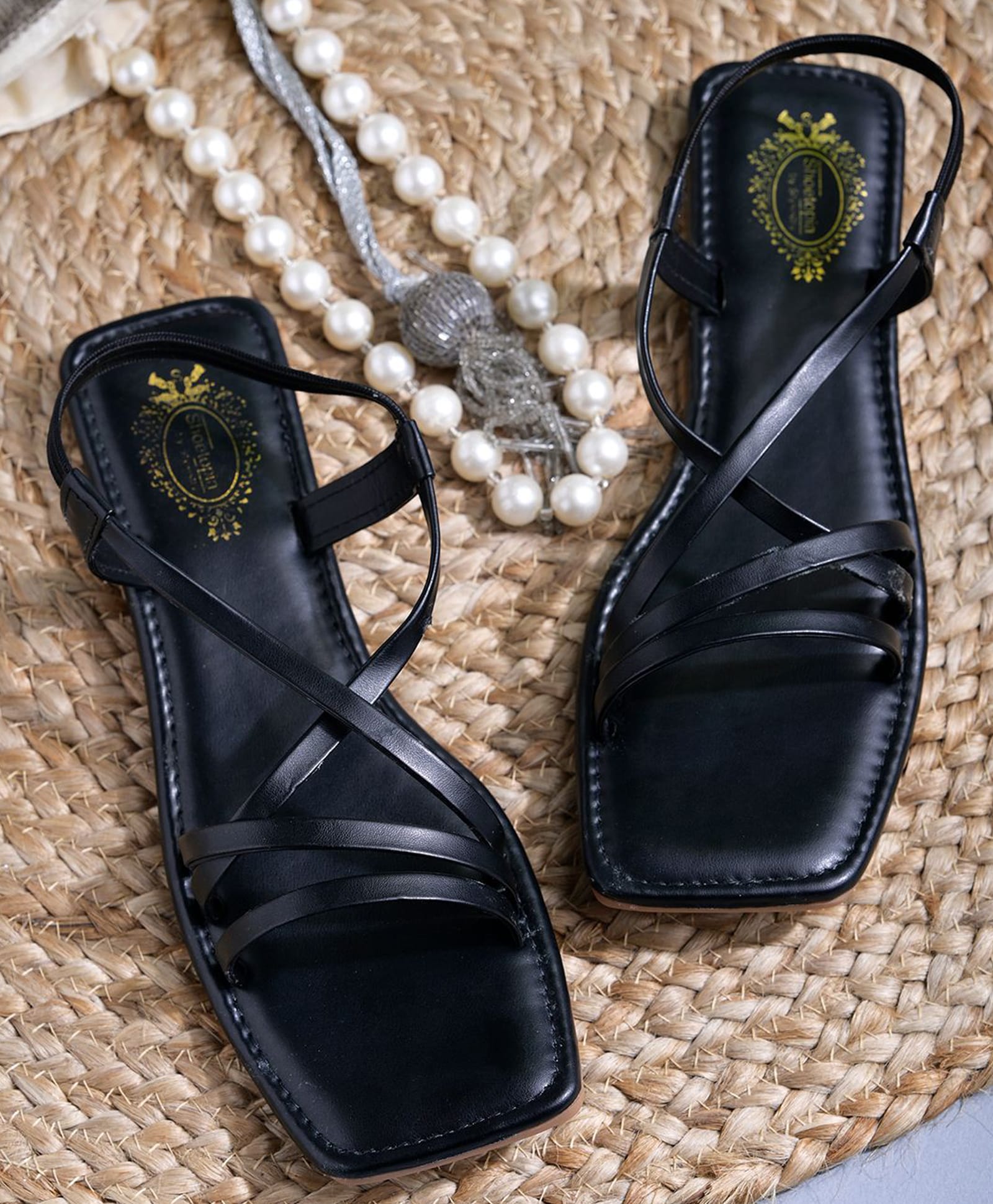 Shoetopia Strap Detailed Sandals - Black-image-17