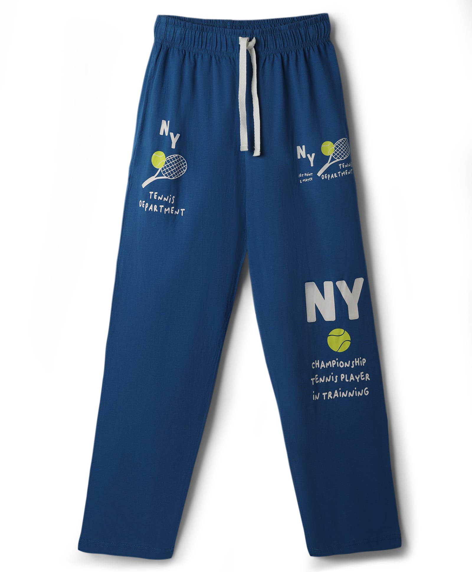 CUCUMBER Knit Full Length Lounge Pant with Tennis Print - Blue-picture-28