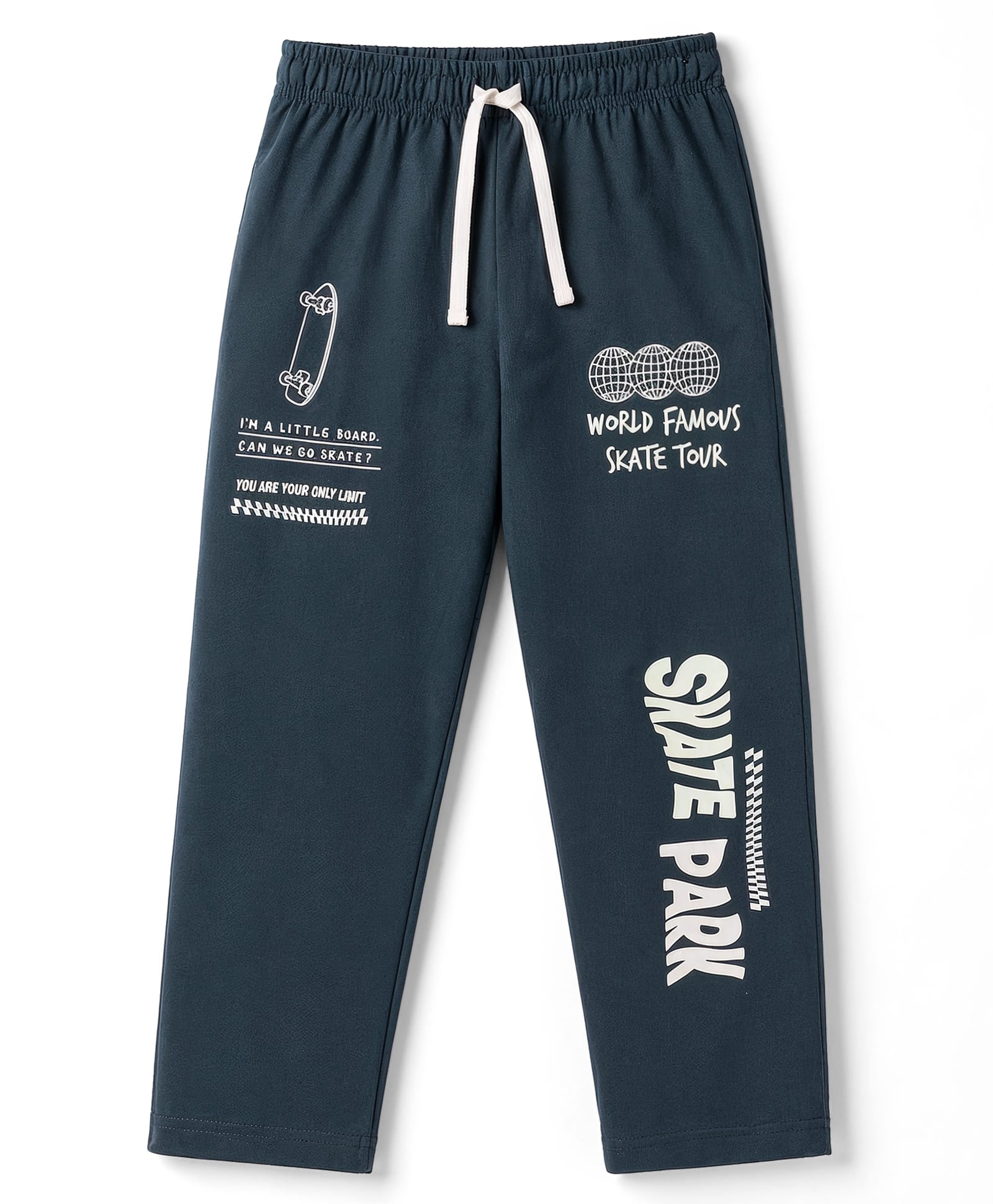 CUCUMBER Knit Full Length Lounge Pant with Text Print - Charcoal Grey-picture-11