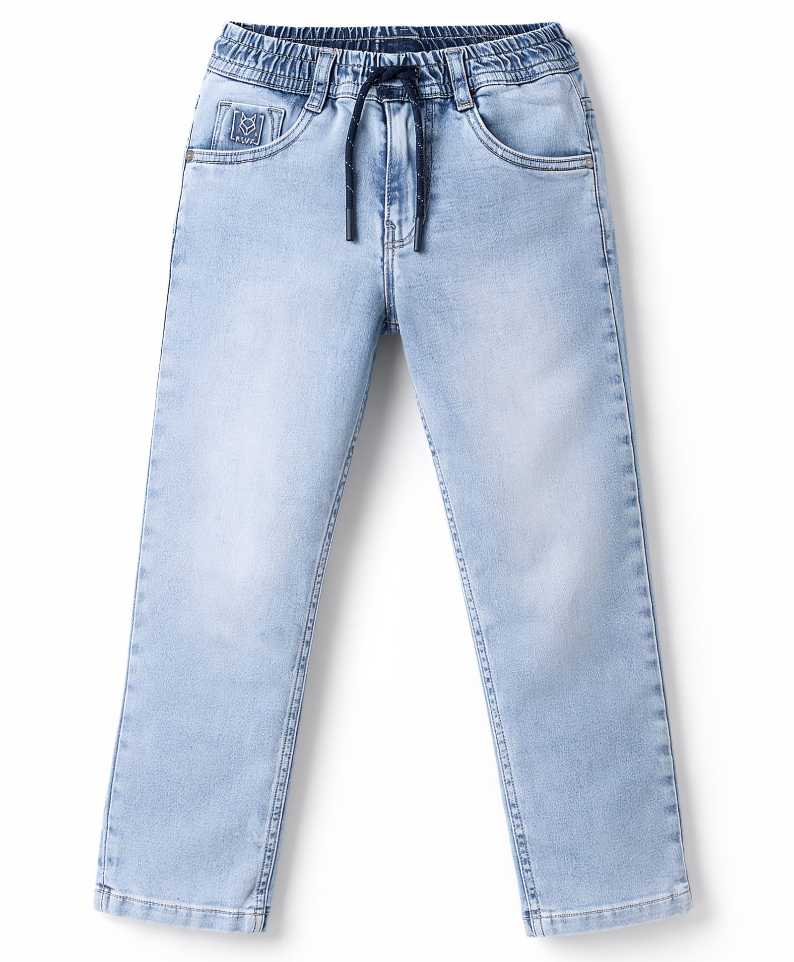 Ruff Denim Full Length Washed Jeans - Light Blue-picture-12