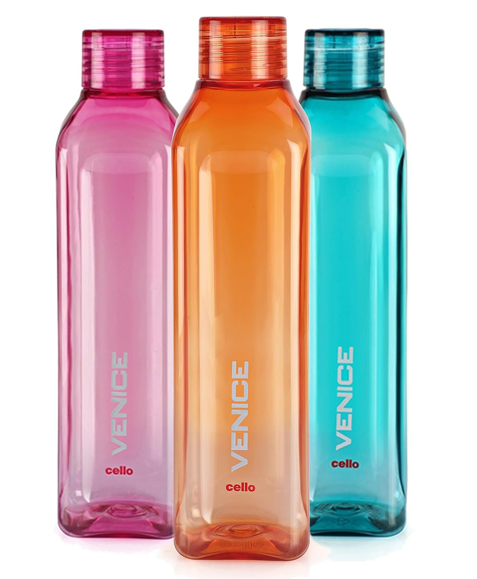 CELLO Venice Water Bottles Set of 3 Pcs For Daily Use, 1000ml Each Multicolor | Stylish & Unbreakable BPA-Free Leakproof Freezer & Fridge Safe Pet Water Bottle For School, Office, Kitchen & Travel-image-27