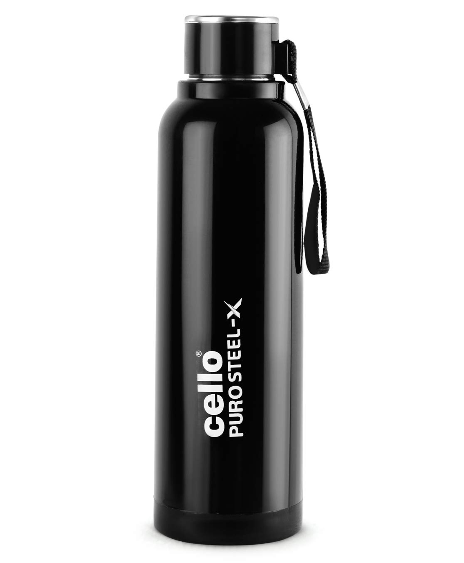 Cello Puro Steel-X Benz 900 Inner Steel Insulated Water Bottle 900 ml, Black | ISI Certified, BPA Free, Leakproof | Sturdy & Durable | Ideal for Office, College, Gym, Cycling, Camping & Outdoor Sports-image-3