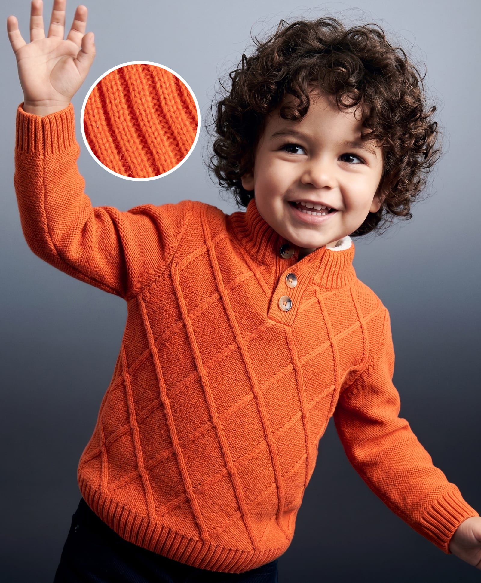 Babyhug Knit Full Sleeves Pullover With Texture Design -Coral-image-2