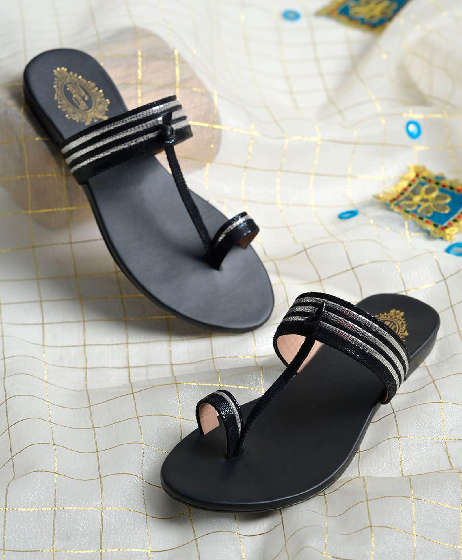 NZS Stone Embellished Sandals - Black-picture-16