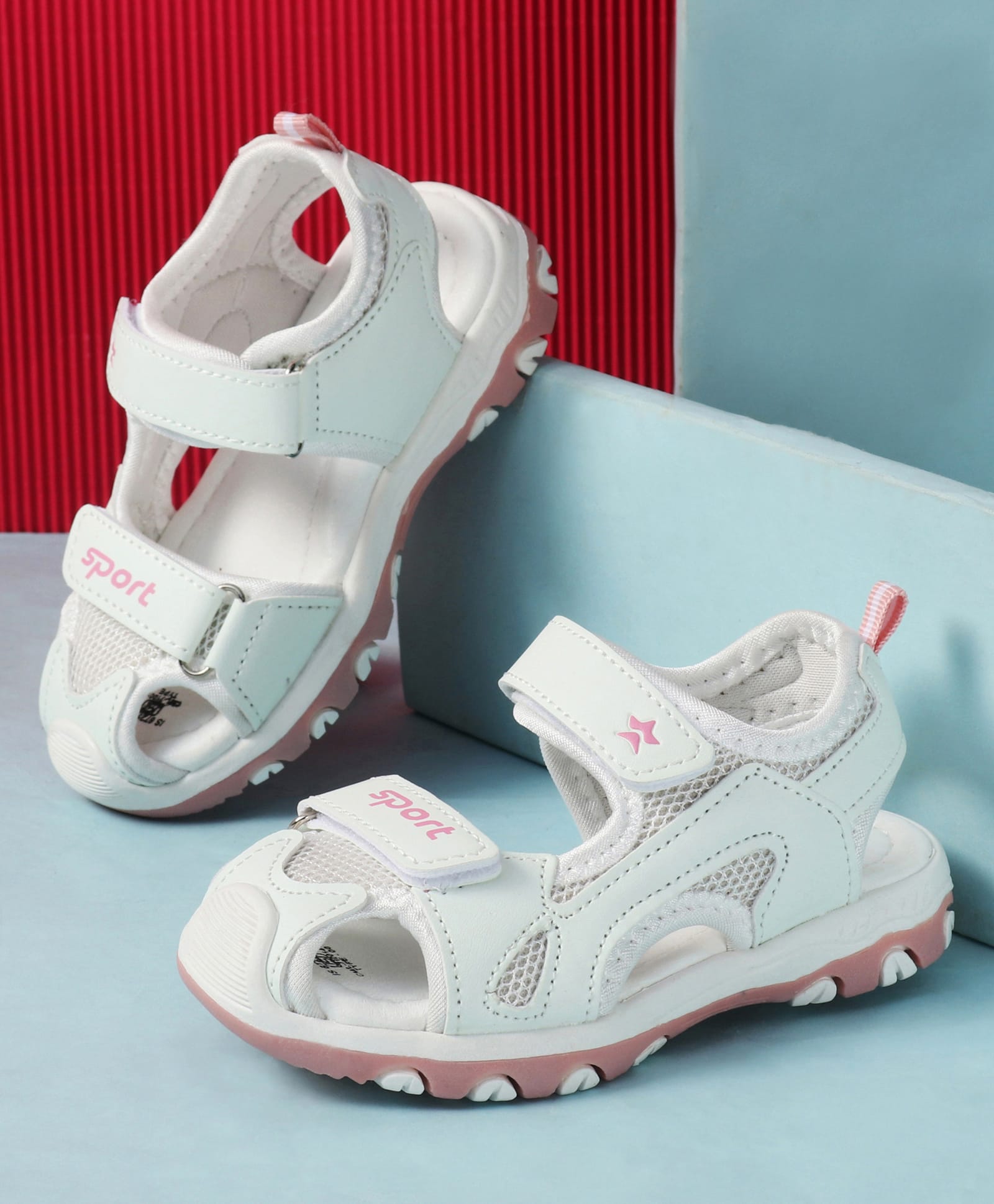 Cute Walk by Babyhug Solid Sandals - White-image-38