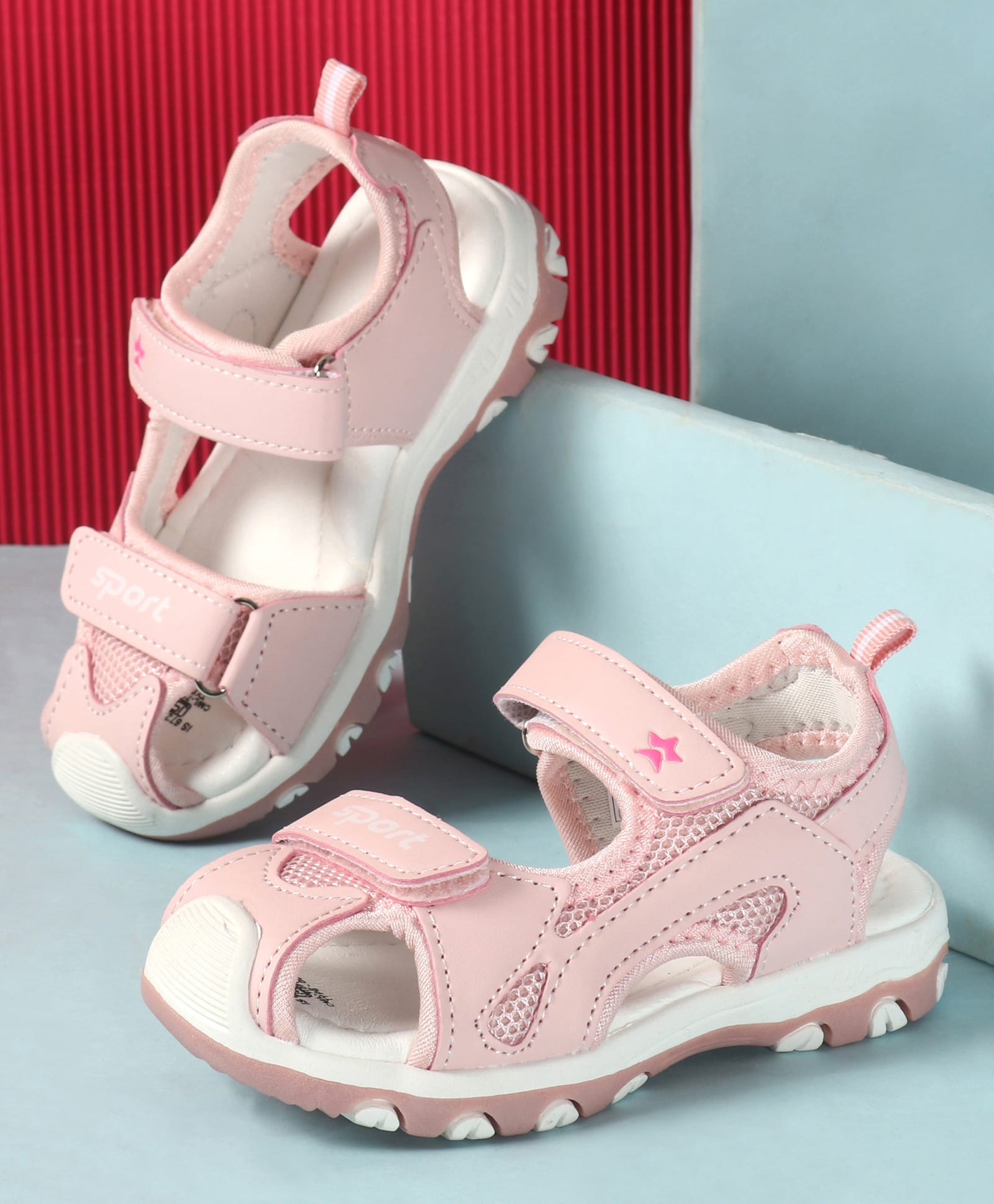 Cute Walk by Babyhug Solid Sandals - Pink-image-47