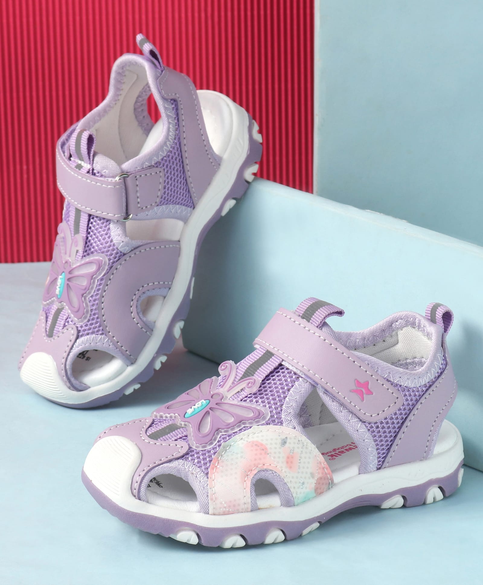 Cute Walk by Babyhug Sandals with Butterfly Applique - Purple-picture-14