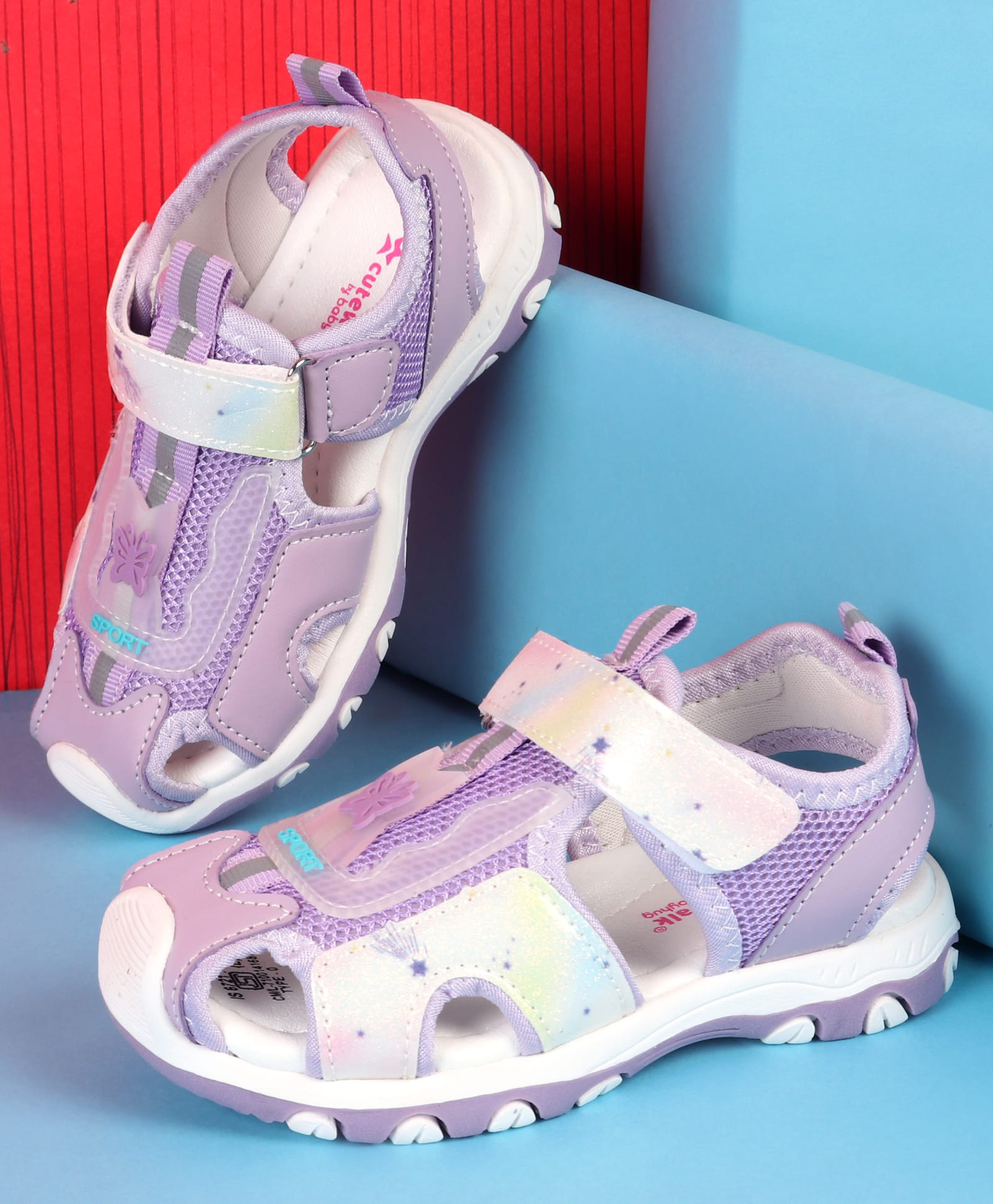 Cute Walk by Babyhug Velcro Closure Solid Sandals - Purple-picture-12