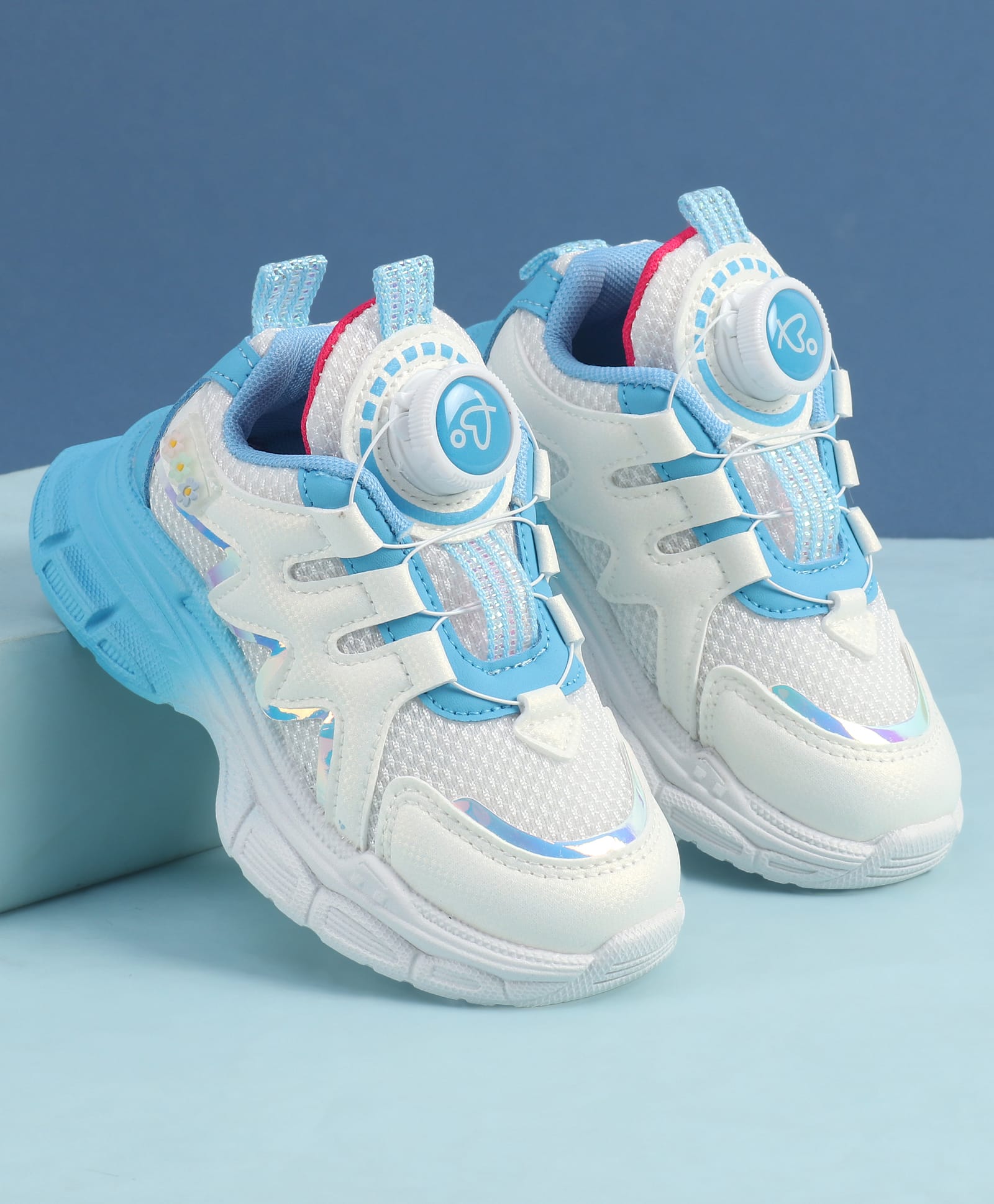 Babyoye Lace Up Sneaker Shoes With Applique - Blue-picture-15
